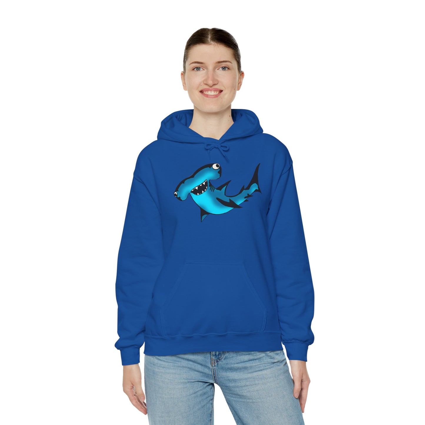 Harley Hammerhead Shark Design Unisex Hooded Sweatshirt, Funny Gift for Ocean Lovers, Casual Wear, Beach Days, Unique Apparel, Birthday Present