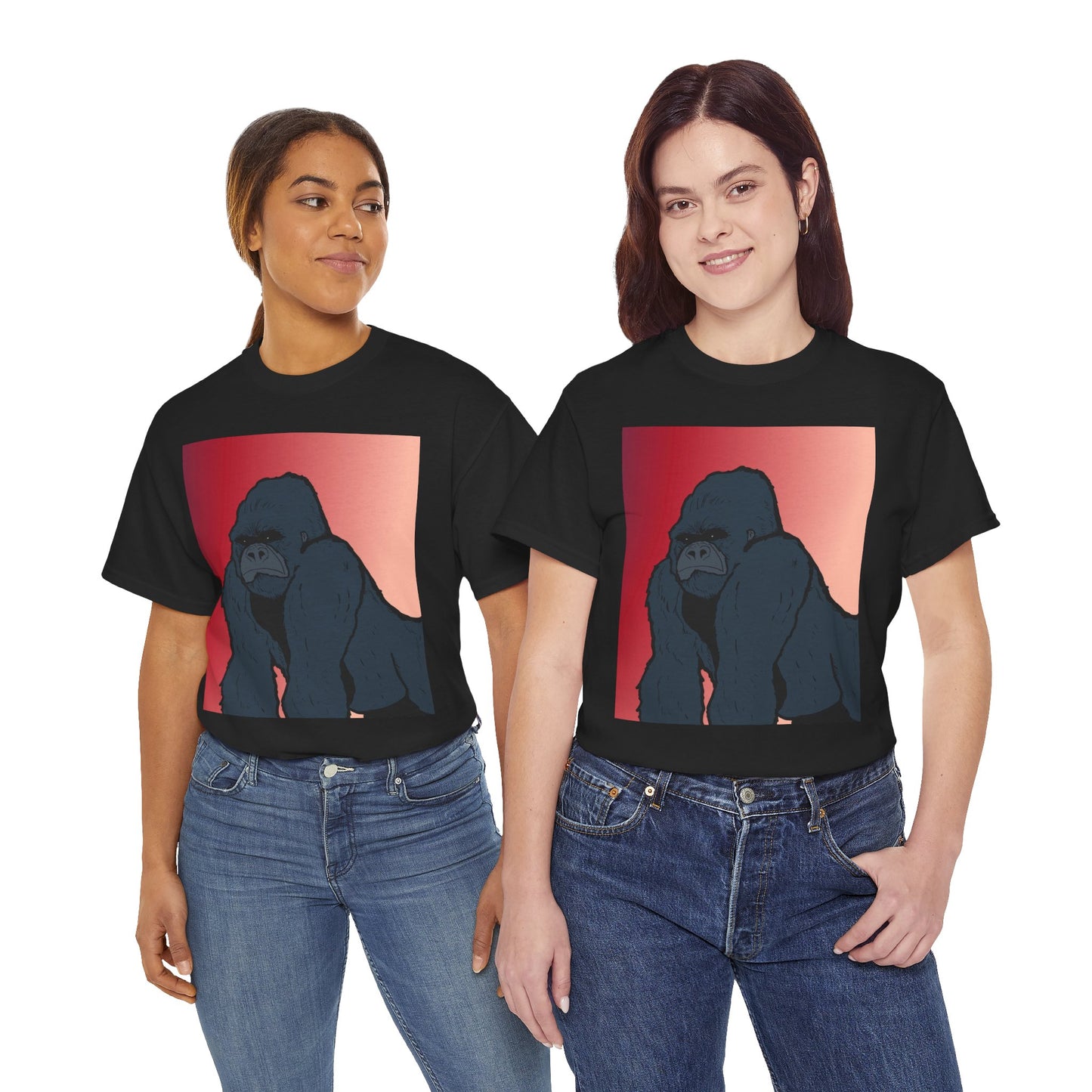 Gorilla Graphic Tee — Vintage Sunset Primate Illustration Shirt