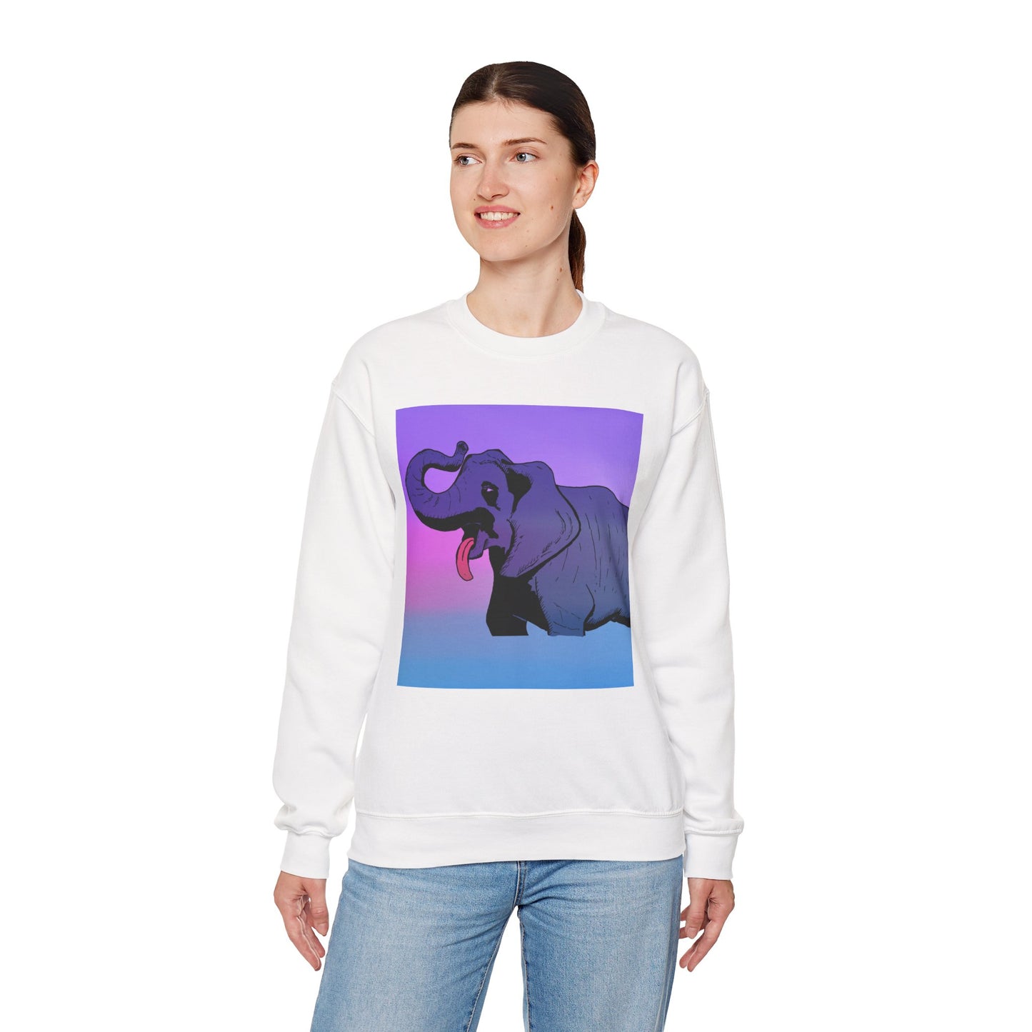 Elephant Art Unisex Crewneck Sweatshirt – Vibrant and Cozy Statement Piece