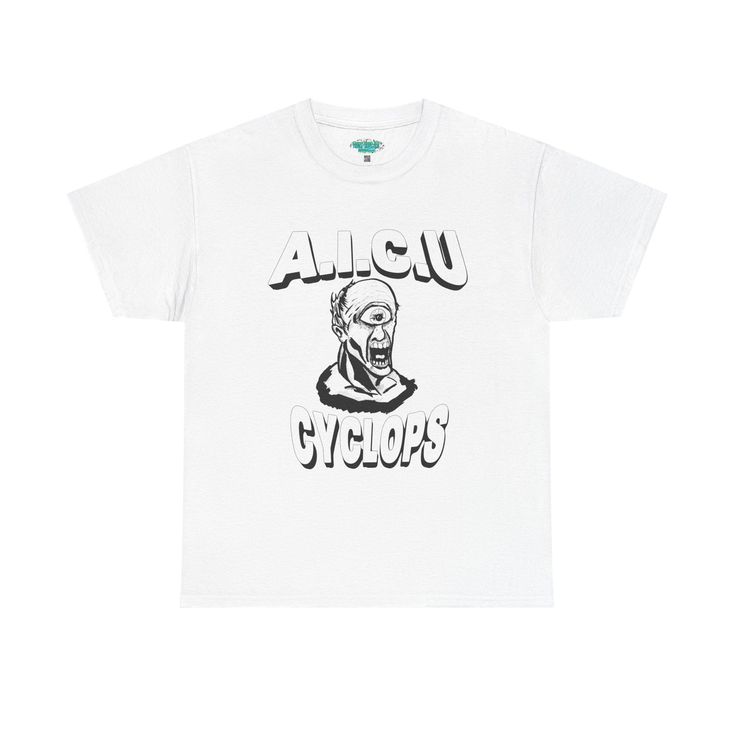 Graphic Unisex Tee - Fake AICU University Cyclops Mascot Mythology Shirt