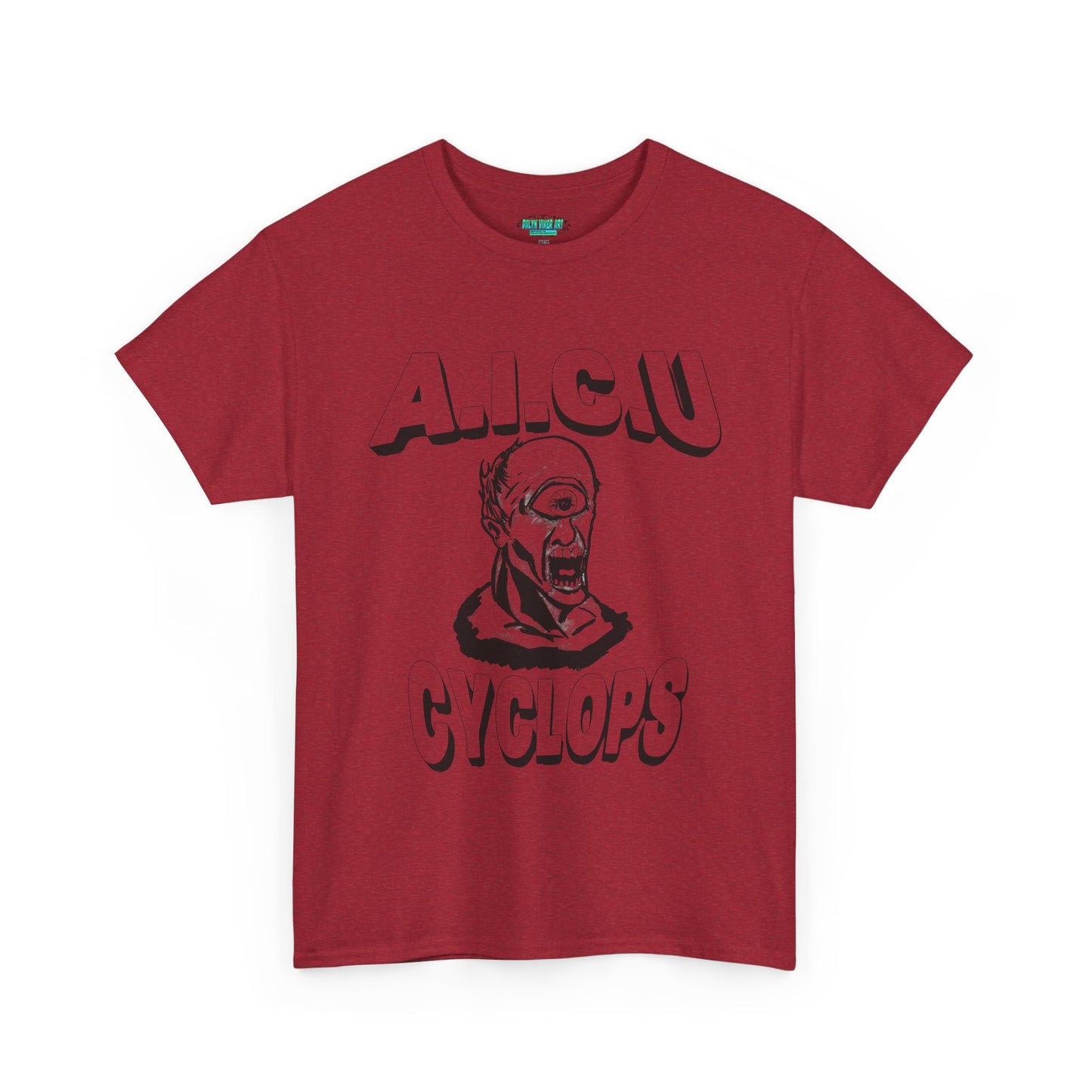 Graphic Unisex Tee - Fake AICU University Cyclops Mascot Mythology Shirt