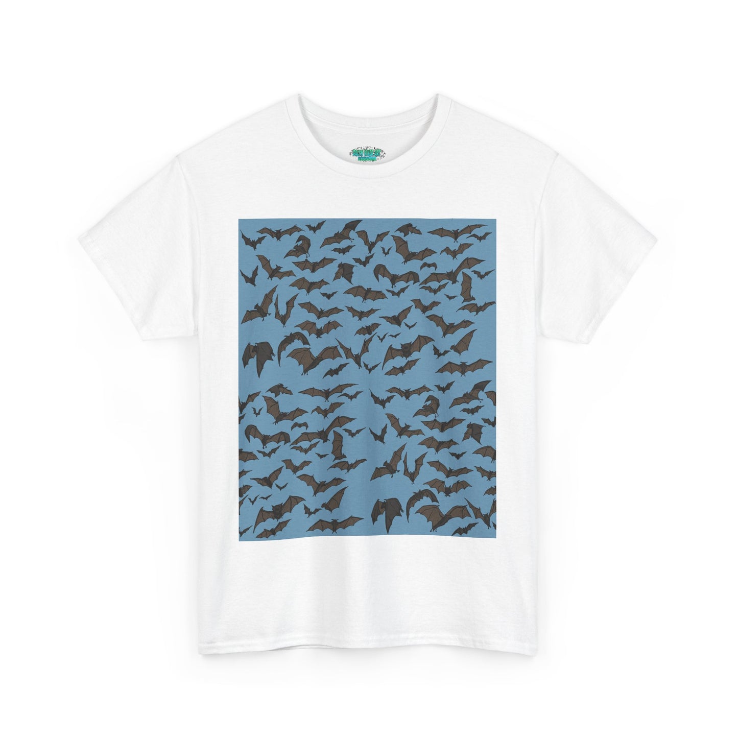 Unisex Bat Print Cotton Tee, Casual Graphic Tee, Halloween Apparel, Unique Gift for Animal Lovers, Stylish Everyday Wear