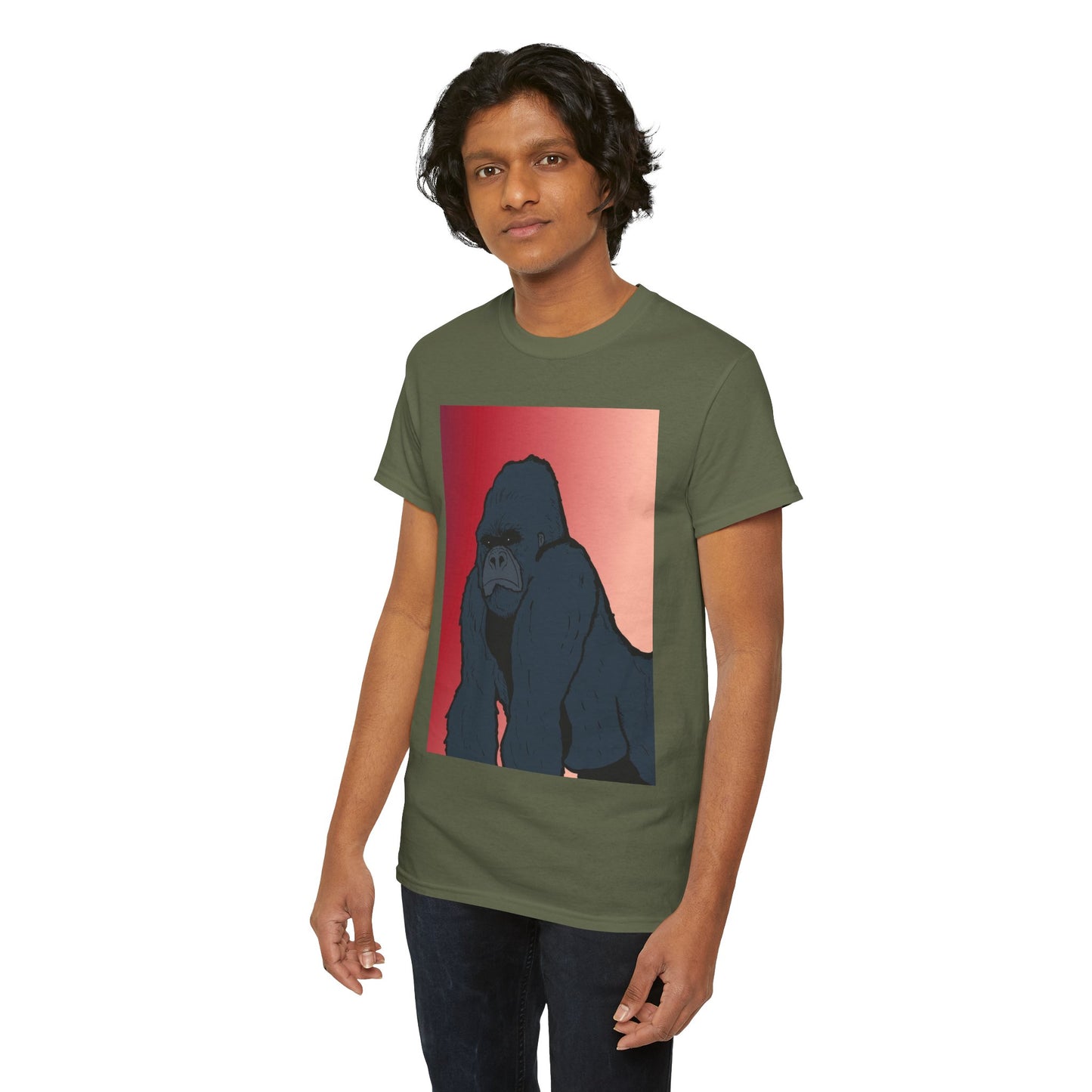 Gorilla Graphic Tee — Vintage Sunset Primate Illustration Shirt