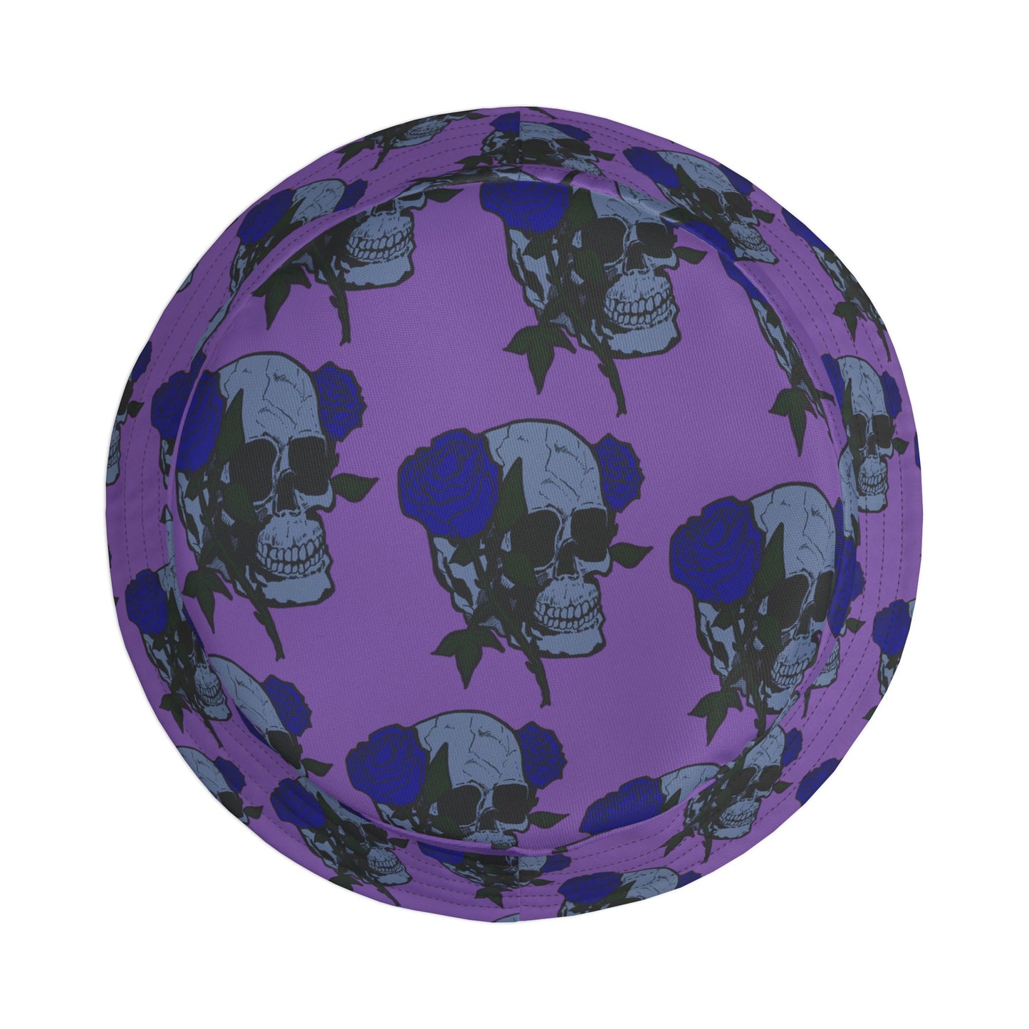 Purple Floral Skull Bucket Hat - Fun Summer Accessory, Stylish Gift for Festivals, Beach Days, Travel, Casual Wear, Photography