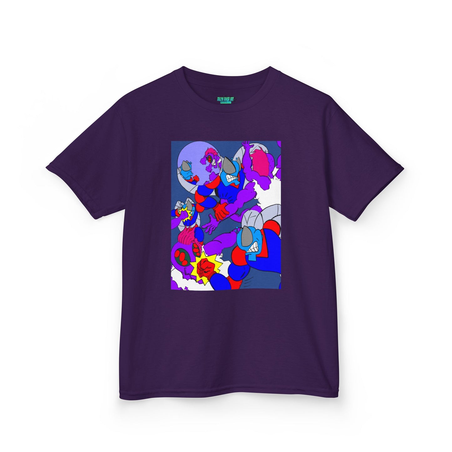 The Astounding Astro-Fly vs The Spiders! Colorful Cartoon Kids Heavy Cotton™ Tee - Fun & Playful Design