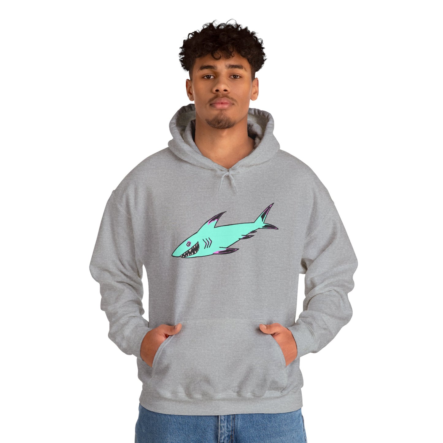 Shark Graphic Unisex Hoodie, Fun Casual Wear, Beach Lover's Gift, Relaxing Lounge Sweatshirt, Unique Gift for Any Occasion