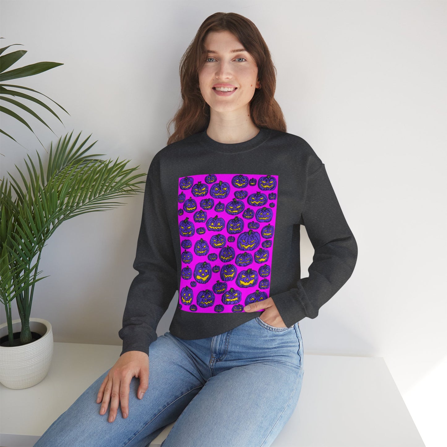 Halloween Pumpkin Crewneck Sweatshirt