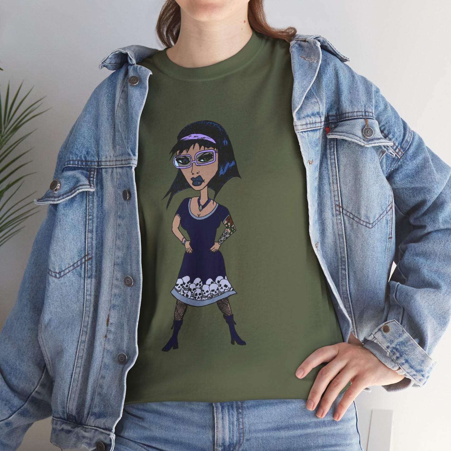 Gothic Doll T-Shirt — Retro Vampire Girl Graphic Tee