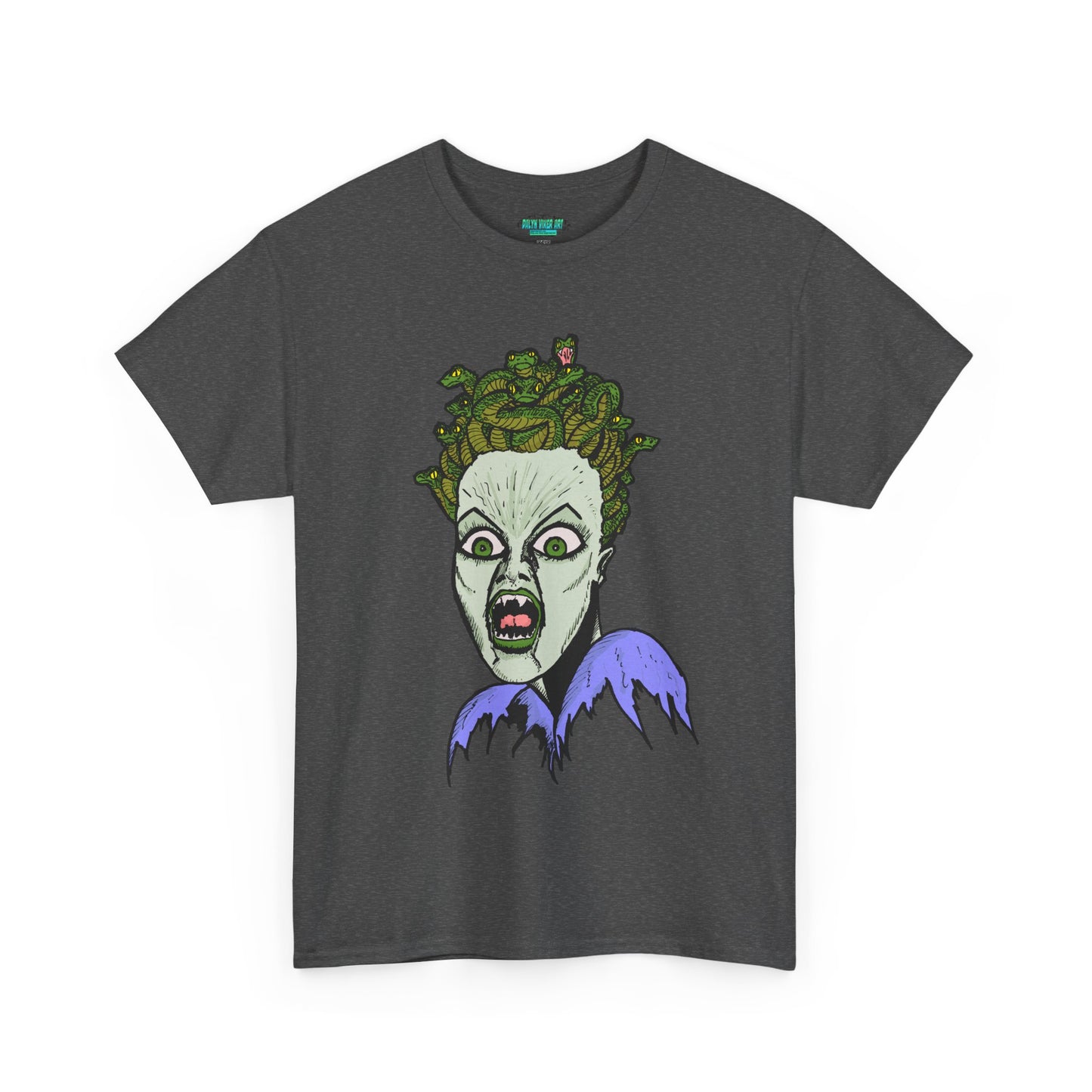Spooky Medusa Unisex Heavy Cotton Tee - Perfect for Halloween, Horror Fans, Casual Wear, Party Outfits, Graphic Tees