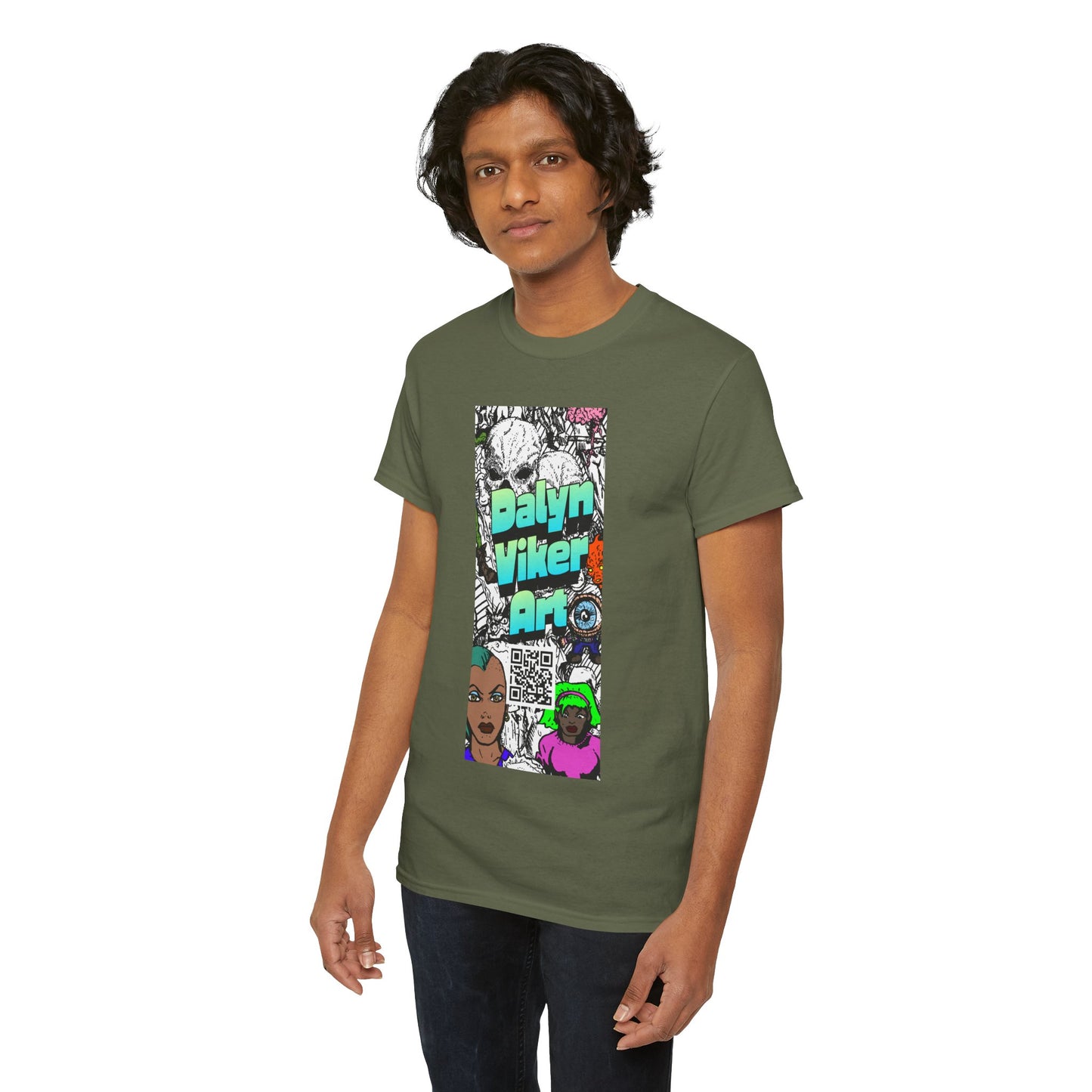 Graphic Art T-Shirt — "Dalyn Viker Art" Vertical Collage Tee