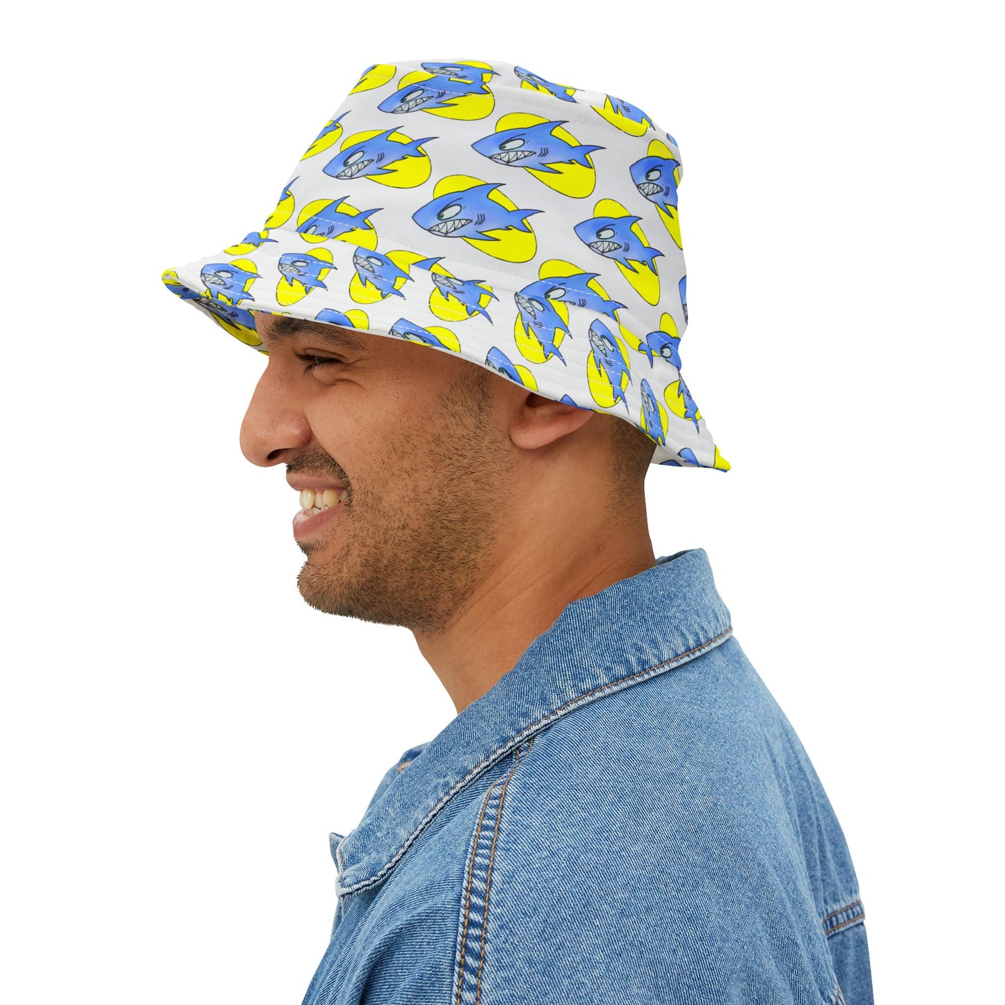 Colorful Shark-Themed Bucket Hat, Fun Summer Accessory, Perfect for Festivals, Gifts for Sea Life Lovers, Unique Animal Print Hat