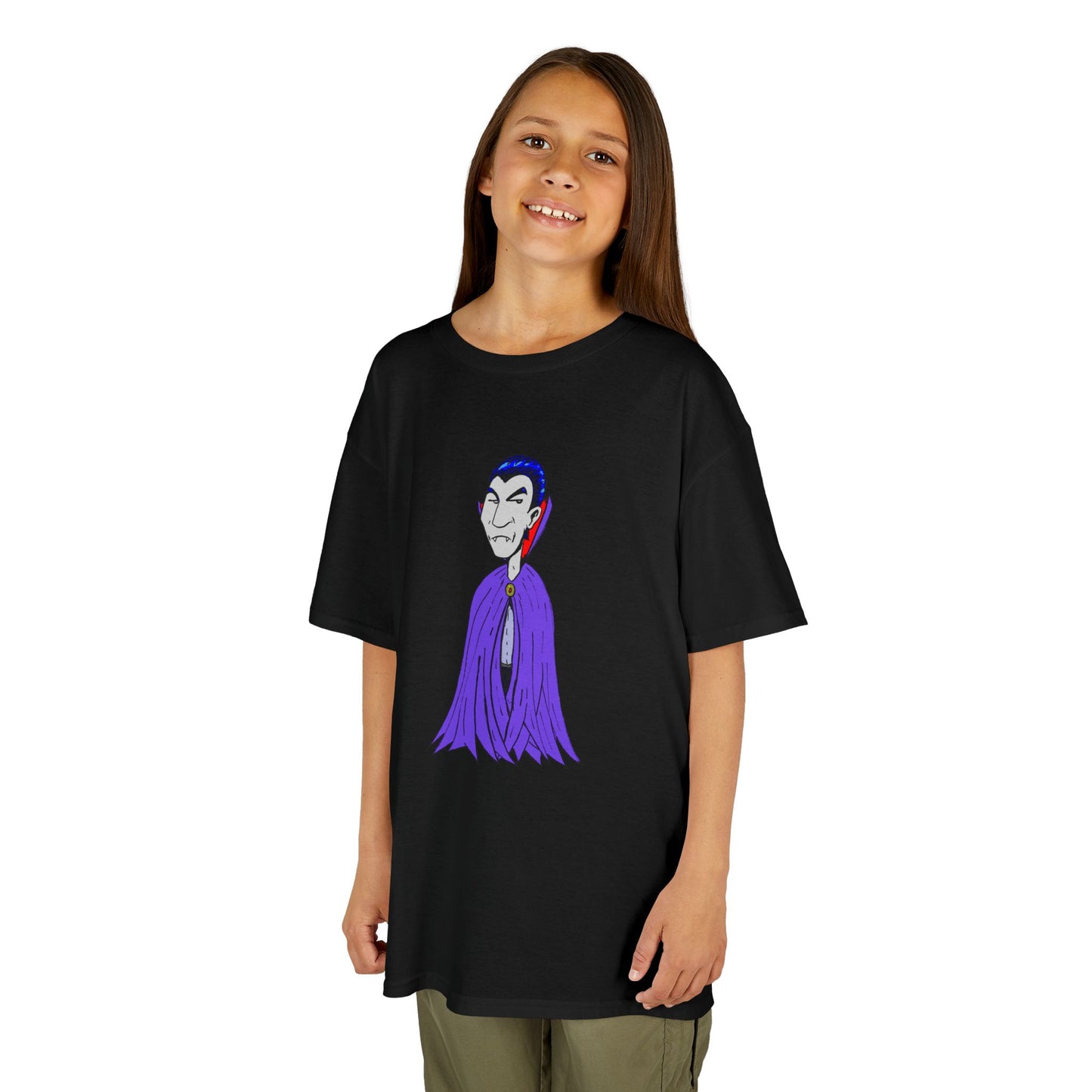 Kids Vampire T-Shirt — Cute Purple Dracula Tee for Halloween