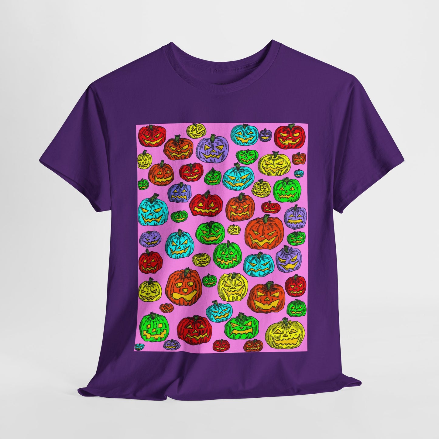 Colorful Pumpkin Graphic Tee, Unisex Cotton T-Shirt, Halloween Costume, Fall Apparel, Trendy Graphic Shirt, Casual Wear