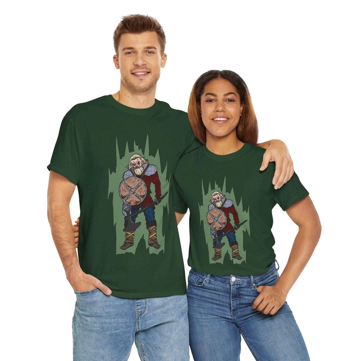 Epic Warrior Graphic Tee, Unisex Heavy Cotton Shirt, Casual Wear, Gamer Gift, Medieval Art Clothing, Battle Theme Fashion