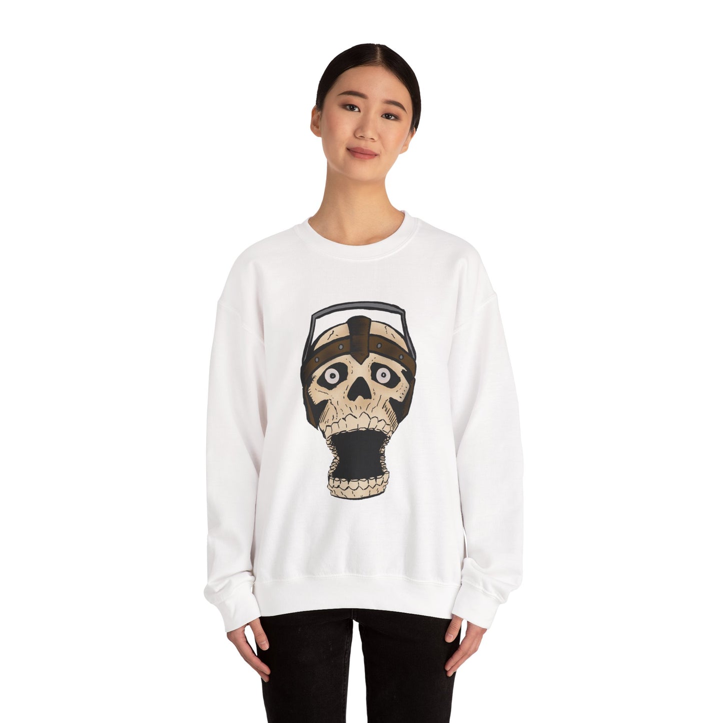 Screaming Skull Graphic Crewneck Sweatshirt - Unisex Heavy Blend