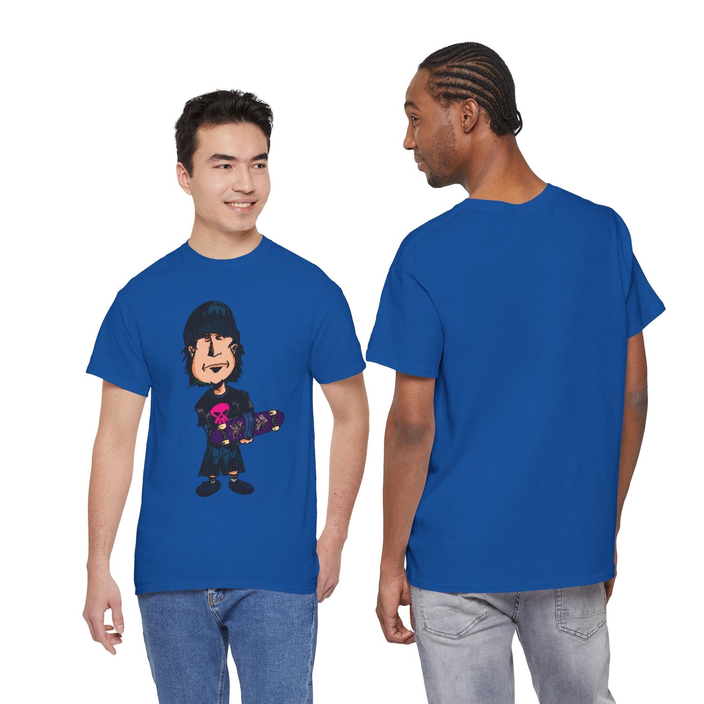 Rude Skater Dude - Skate Punk - Skater Kid Cartoon T‑Shirt — Cute Skateboarder Graphic Tee