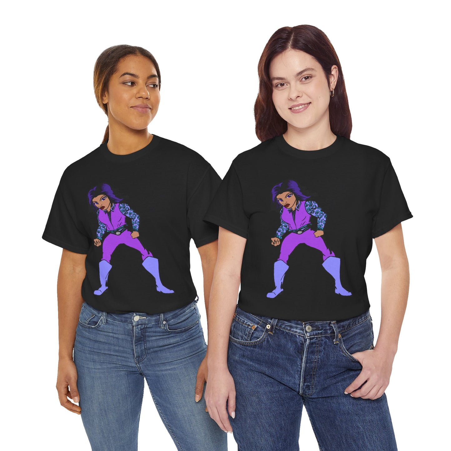 Retro Cartoon Hero Woman Character Unisex Heavy Cotton Tee, Vintage Graphic Tee, Fun T-Shirt, Gift for Fans, Casual Wear, Everyday Tee