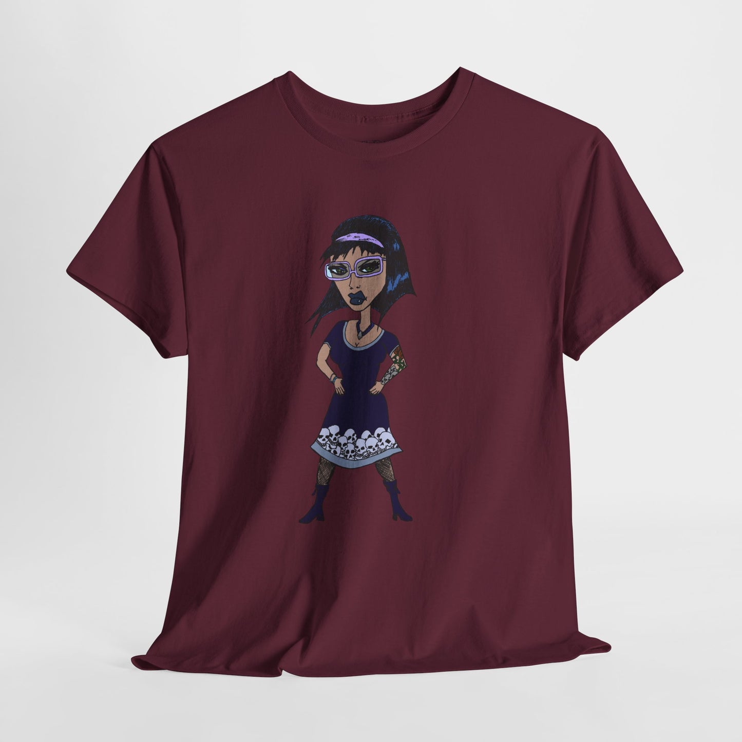 Gothic Doll T-Shirt — Retro Vampire Girl Graphic Tee