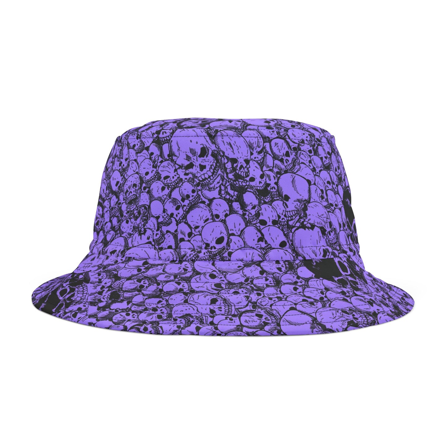 Purple Gathering of Skulls Print Bucket Hat - Edgy Summer Accessory