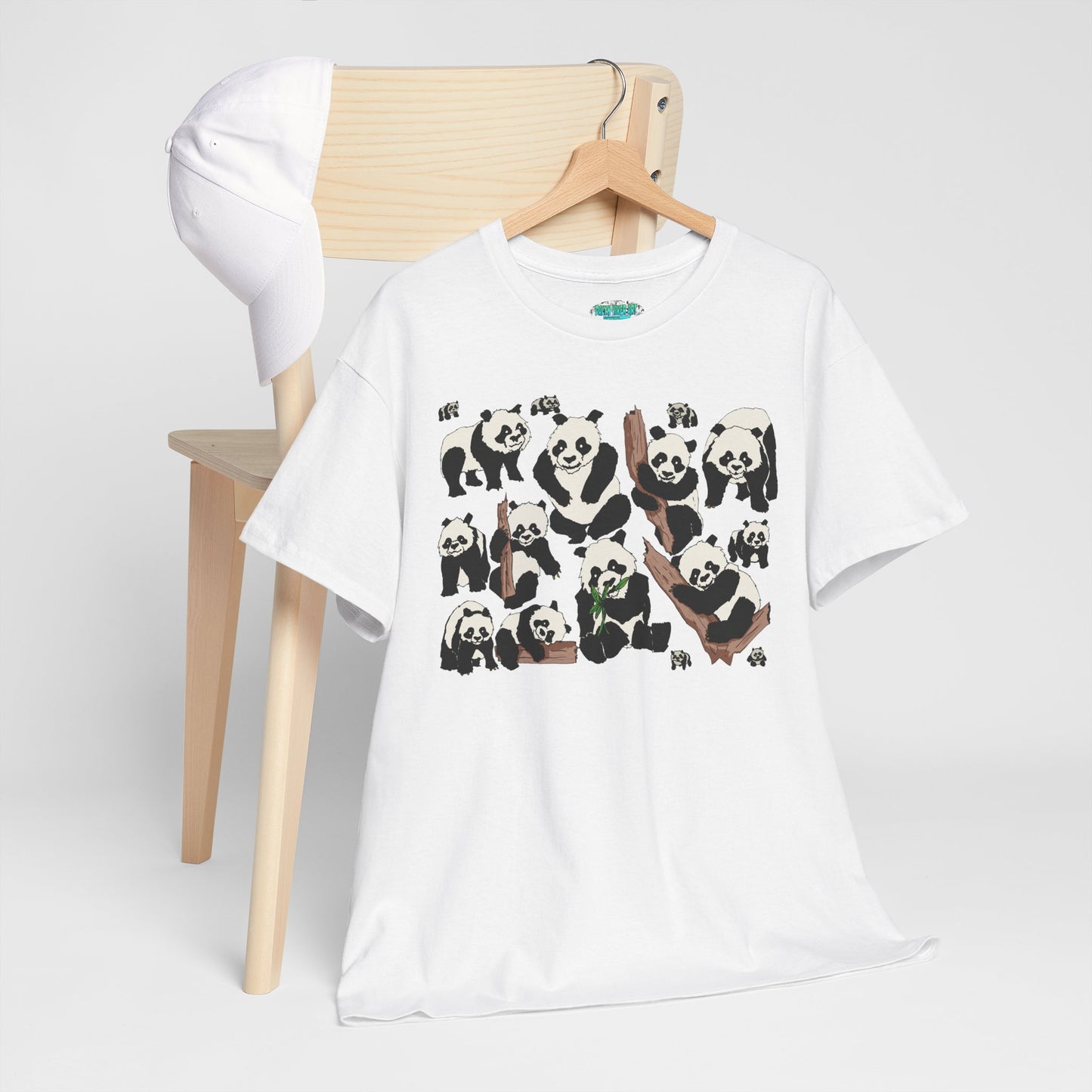 Cute Panda Design Unisex Heavy Cotton Tee | Animal Lover Gift, Casual Wear, Eco-Friendly Apparel, Nature Enthusiast Clothing