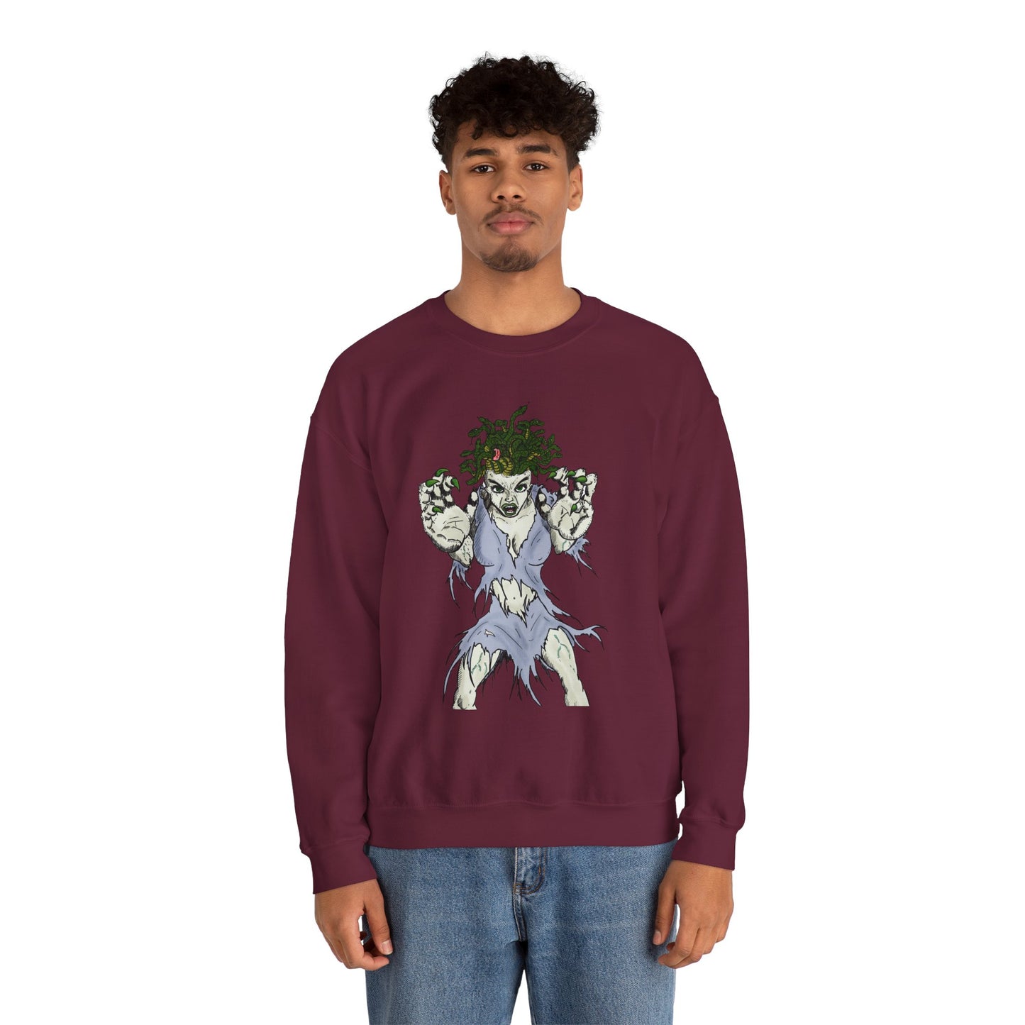 Medusa Inspired Unisex Heavy Blend Crewneck Sweatshirt