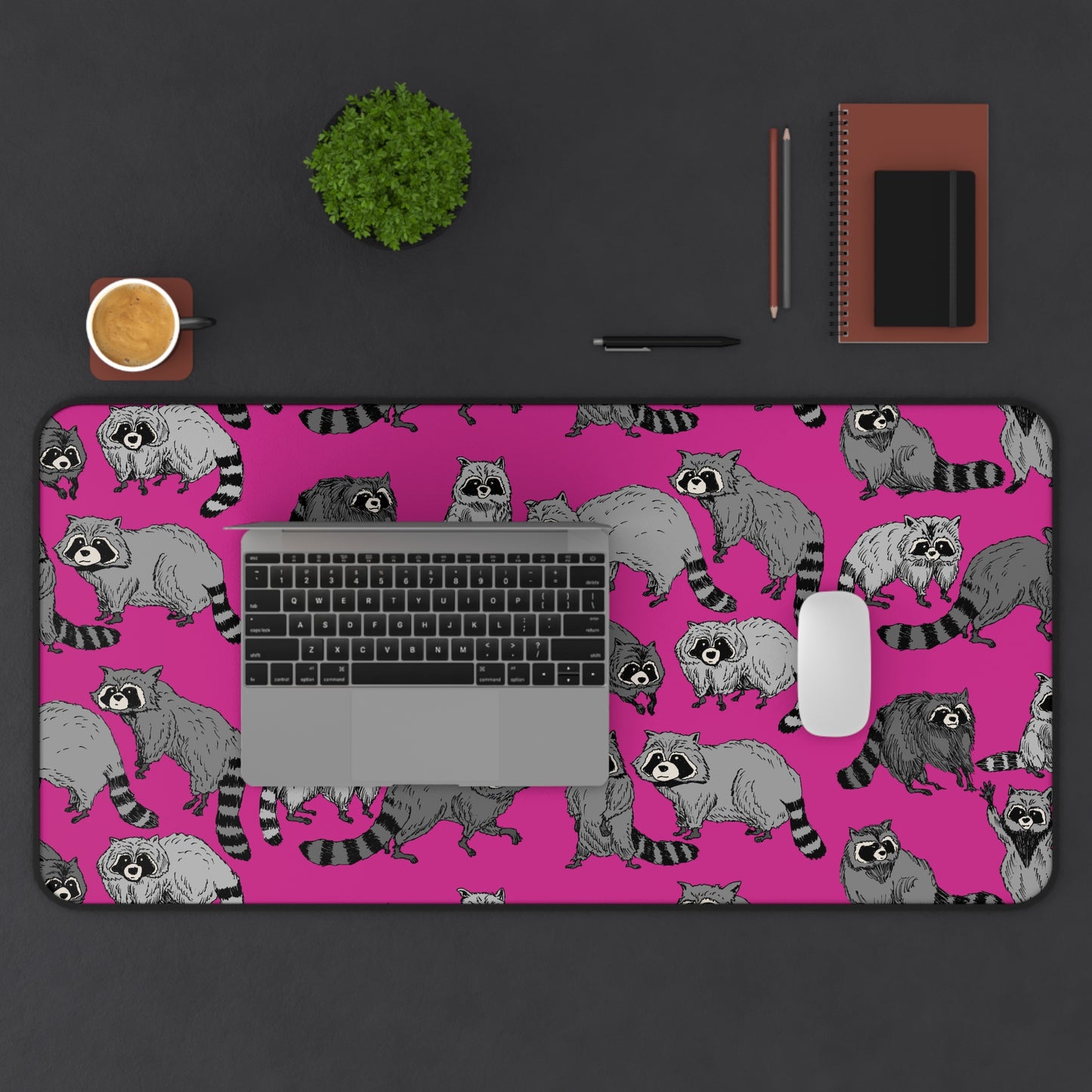 Whimsical Raccoon Desk Mat - Fun Office Accessory, Animal Lover Gift, Cute Home Decor, Personalized Work Space, Unique Teacher Gift