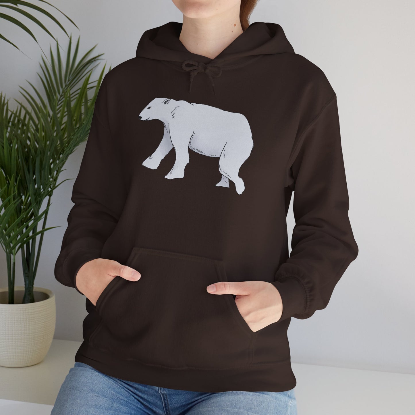 Cozy Polar Bear Hoodie - Warm Winter Fashion, Unisex Sweatshirt, Gift for Animal Lovers, Perfect for Cold Days, Cute Outdoor Wear