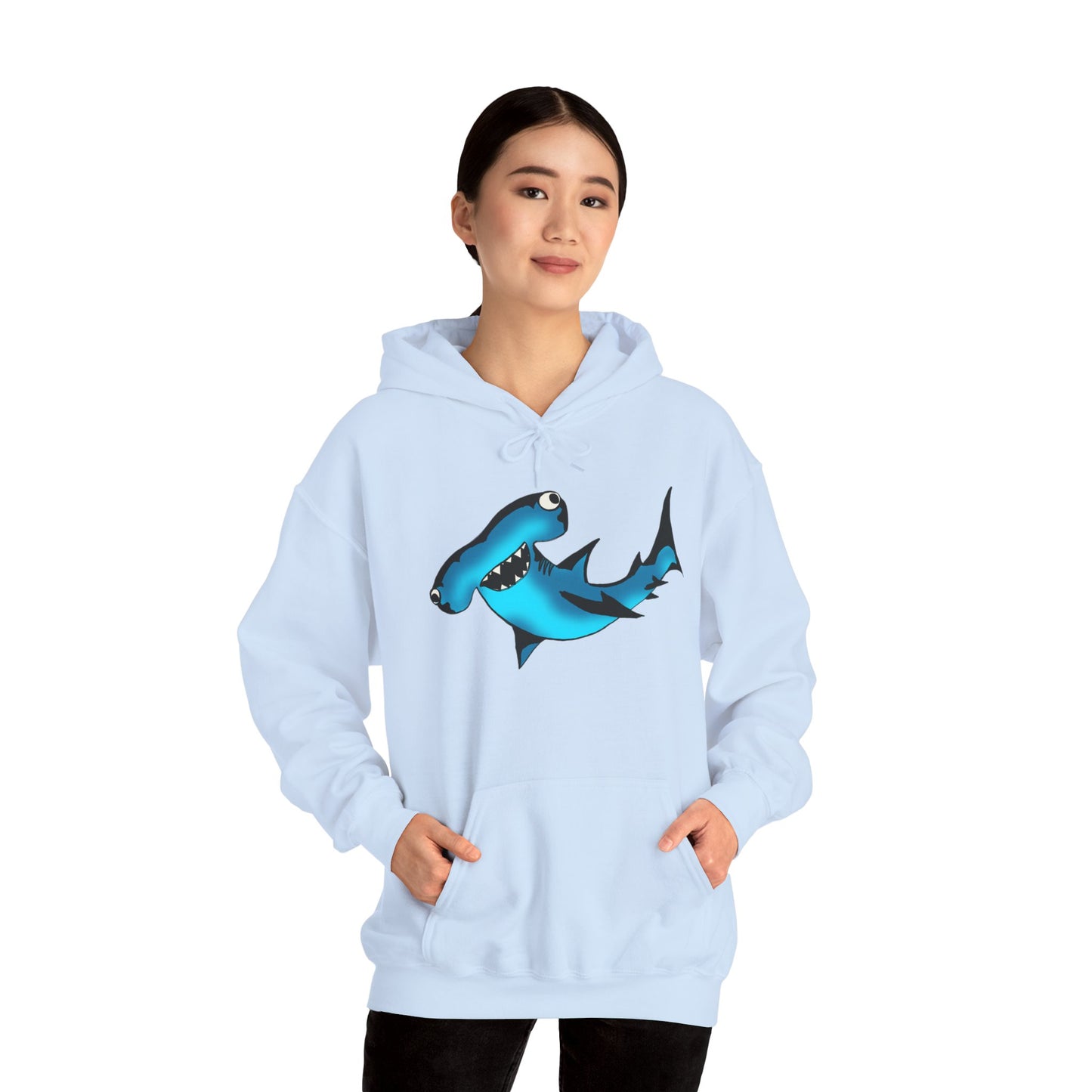 Harley Hammerhead Shark Design Unisex Hooded Sweatshirt, Funny Gift for Ocean Lovers, Casual Wear, Beach Days, Unique Apparel, Birthday Present