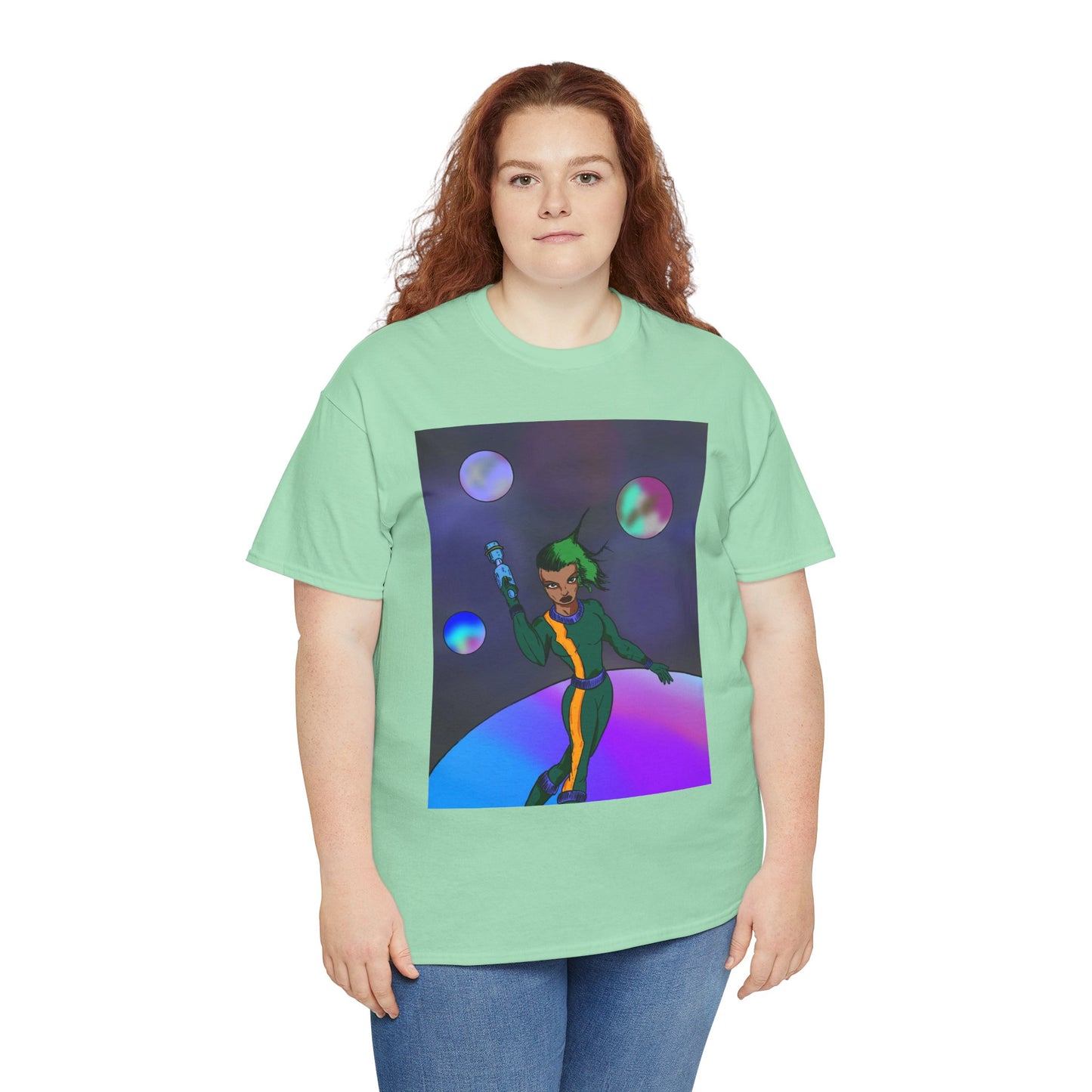 Cosmic Hero Vibe Tee - Unisex Heavy Cotton Tee, Space Art Shirt, Retro Sci-Fi T-Shirt, Gift for Space Lovers, Unique Graphic Tee