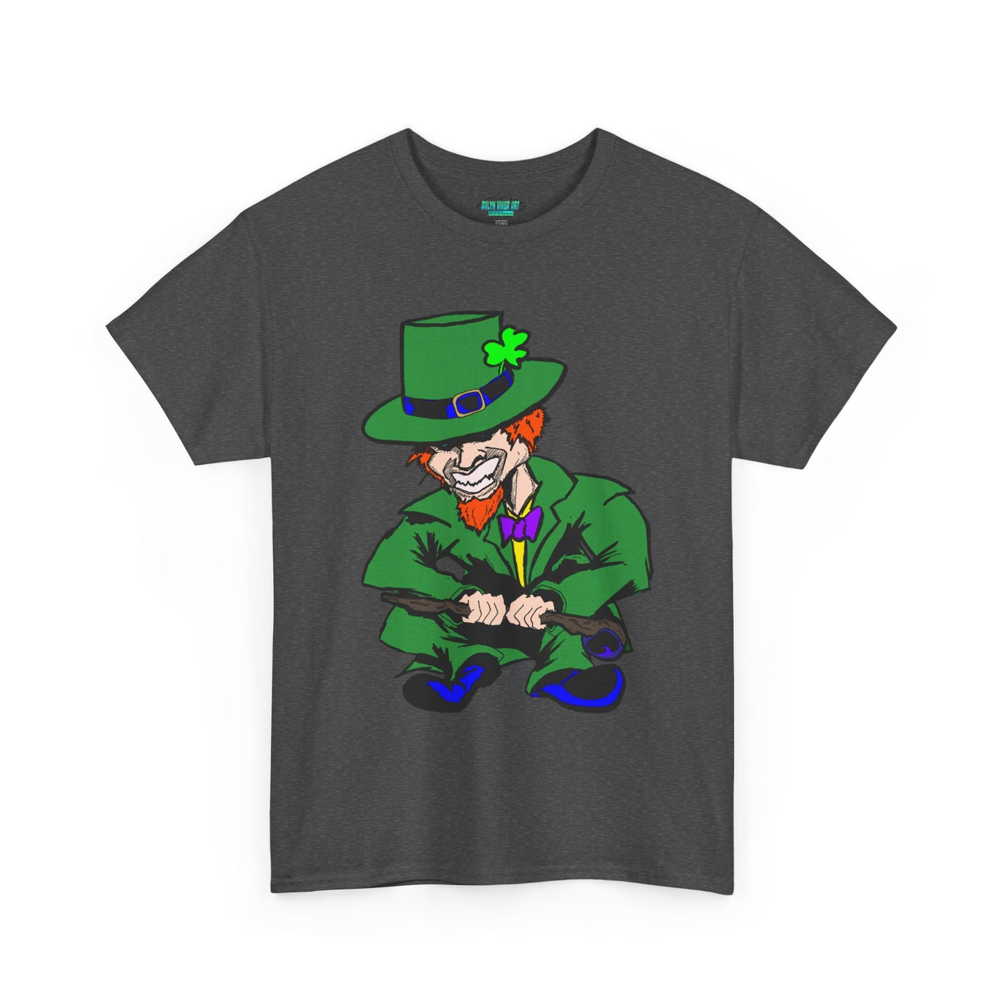 Funny Mischievious Leprechaun Saint Patrick's Day Unisex Heavy Cotton Tee - Leprechaun Design