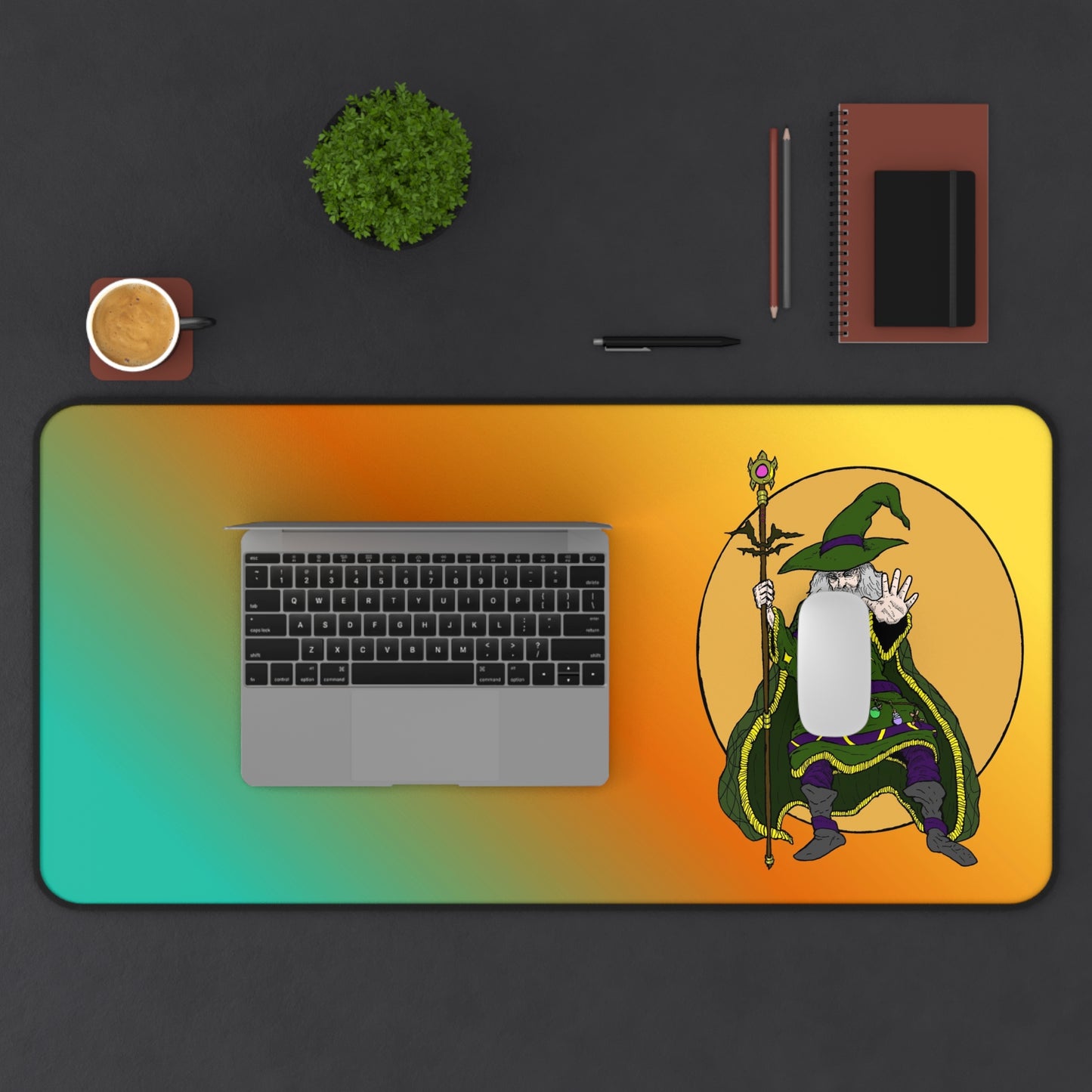 Wizard Desk Mat — Colorful Gradient Gaming & Office Mouse Pad