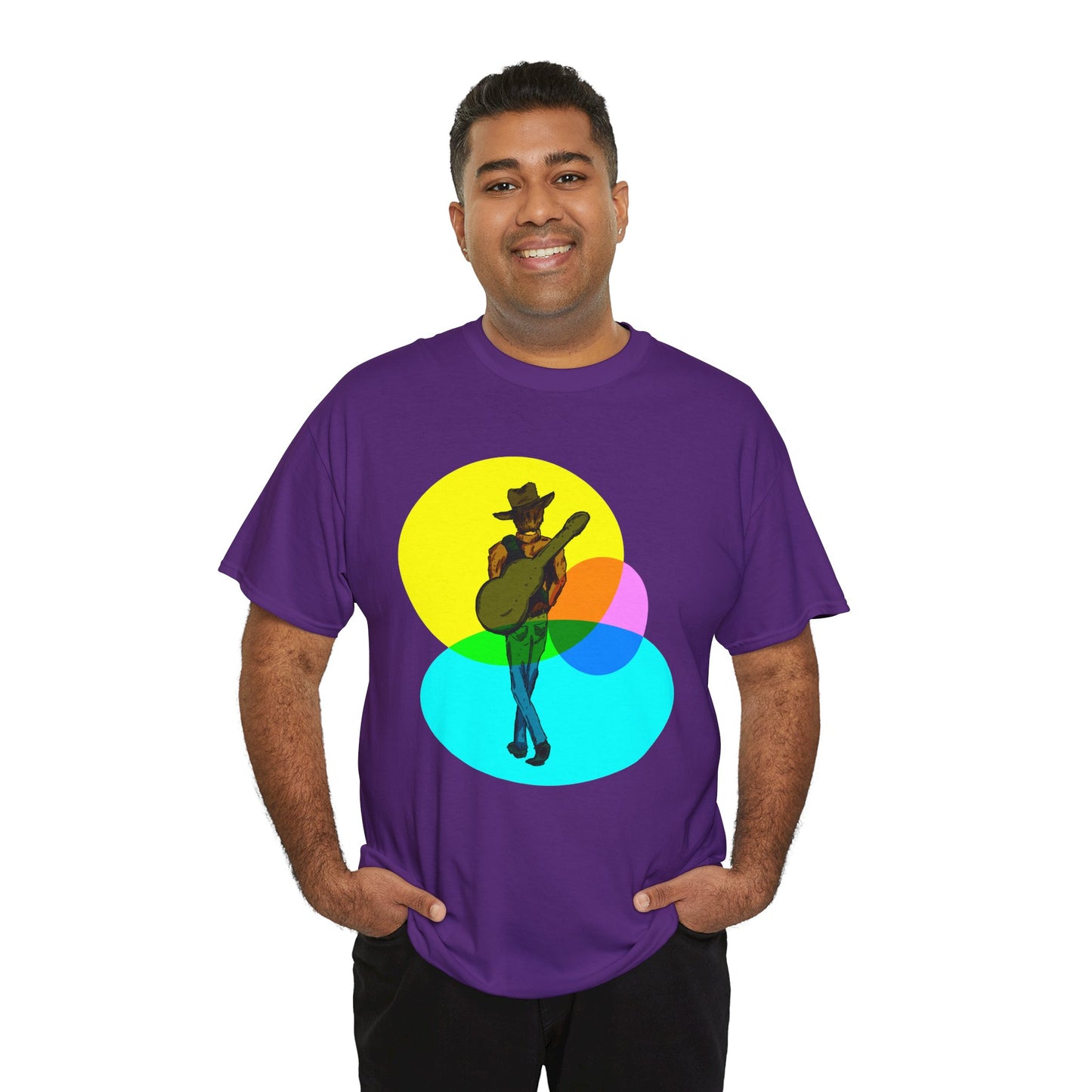 Cowboy Guitar Tee — Colorful Music T‑Shirt