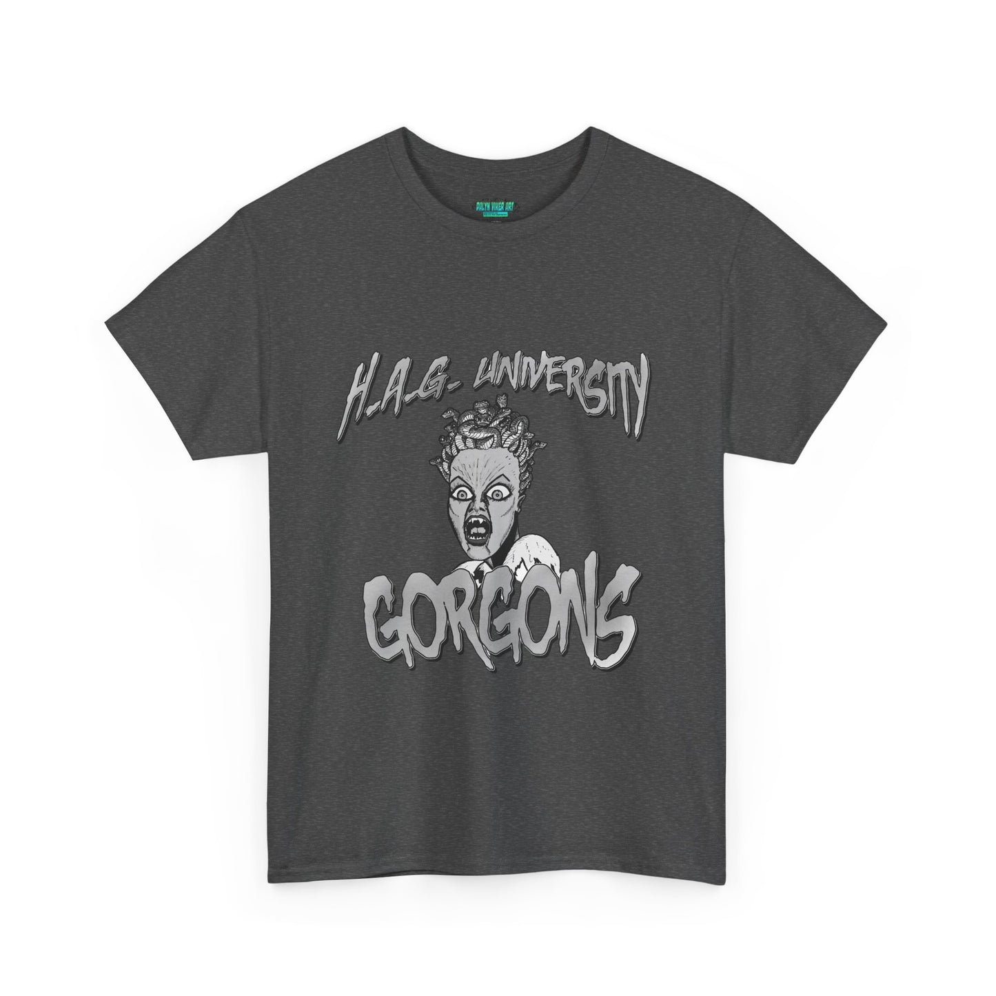 Graphic Tee with Gorgon Mascot - Greek Mythology University Unisex Shirt