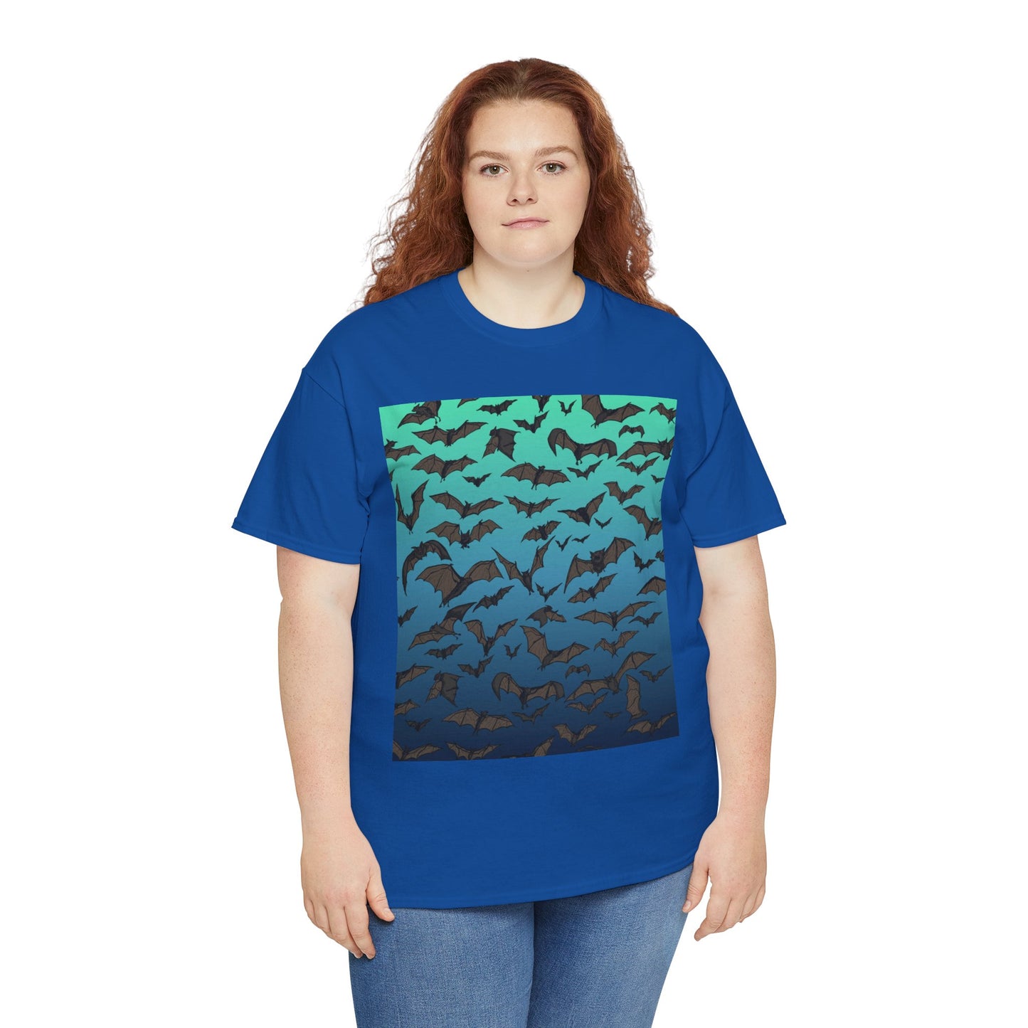 Bat Swarm Graphic Tee — Gradient Night Flight T-Shirt