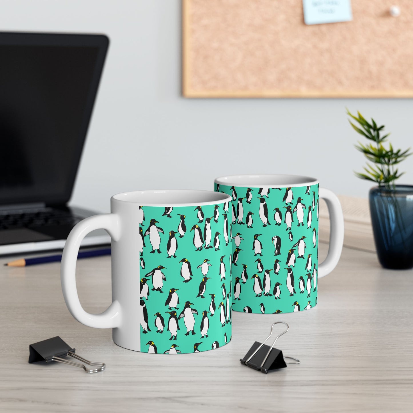 Rookery of Penguins Pattern Ceramic Mug - Fun Coffee Cup, Gift for Animal Lovers, Cute Kitchen Decor, Birthday Present, Penguin Mug