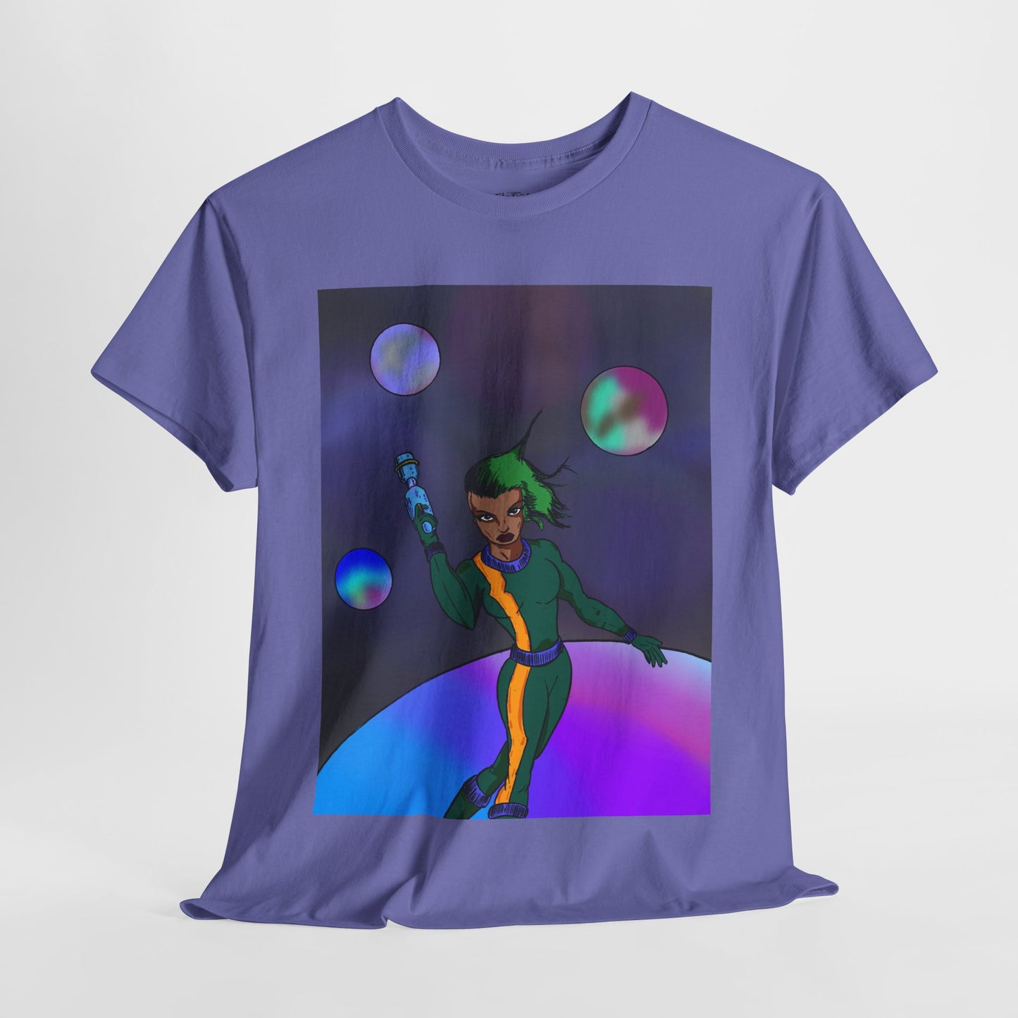 Cosmic Hero Vibe Tee - Unisex Heavy Cotton Tee, Space Art Shirt, Retro Sci-Fi T-Shirt, Gift for Space Lovers, Unique Graphic Tee