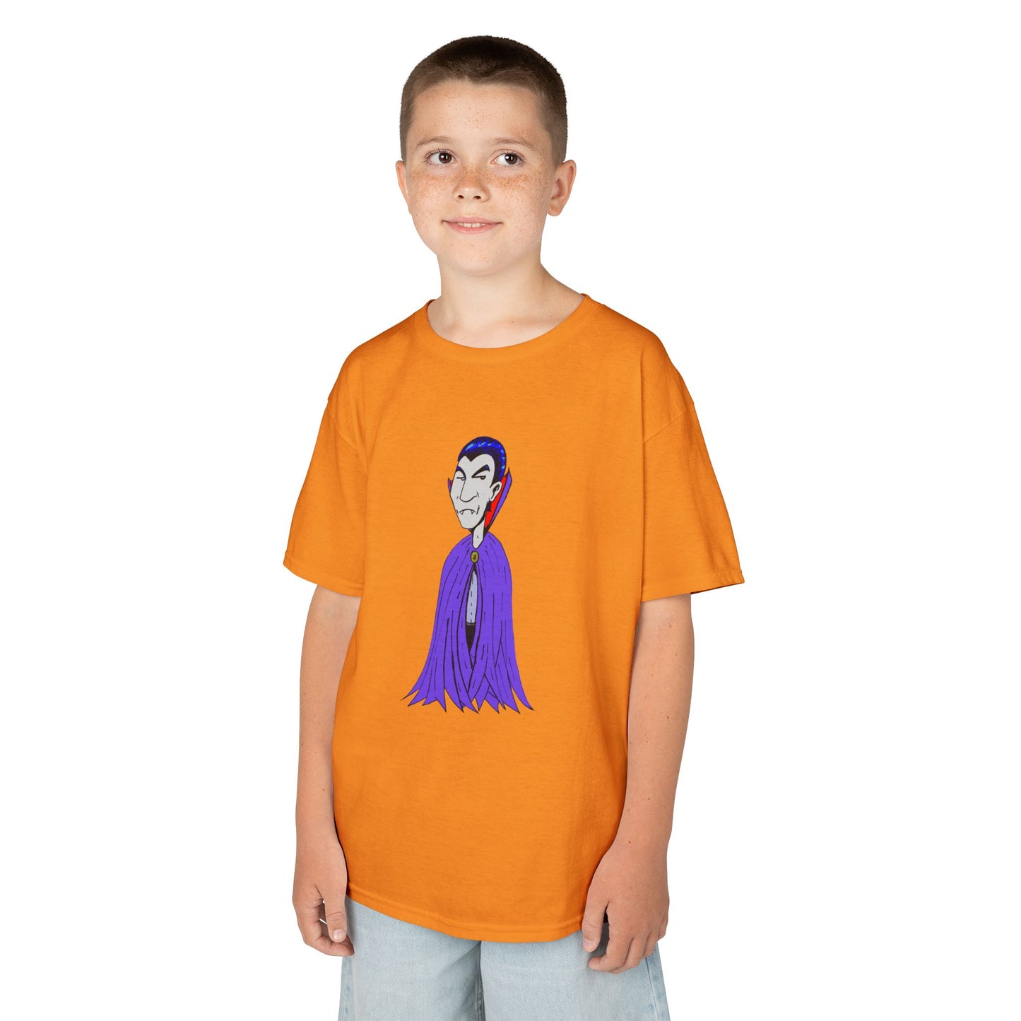 Kids Vampire T-Shirt — Cute Purple Dracula Tee for Halloween