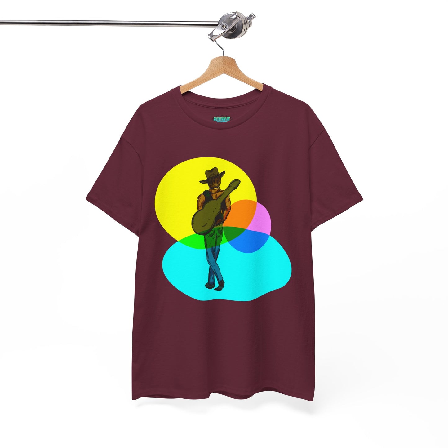 Cowboy Guitar Tee — Colorful Music T‑Shirt
