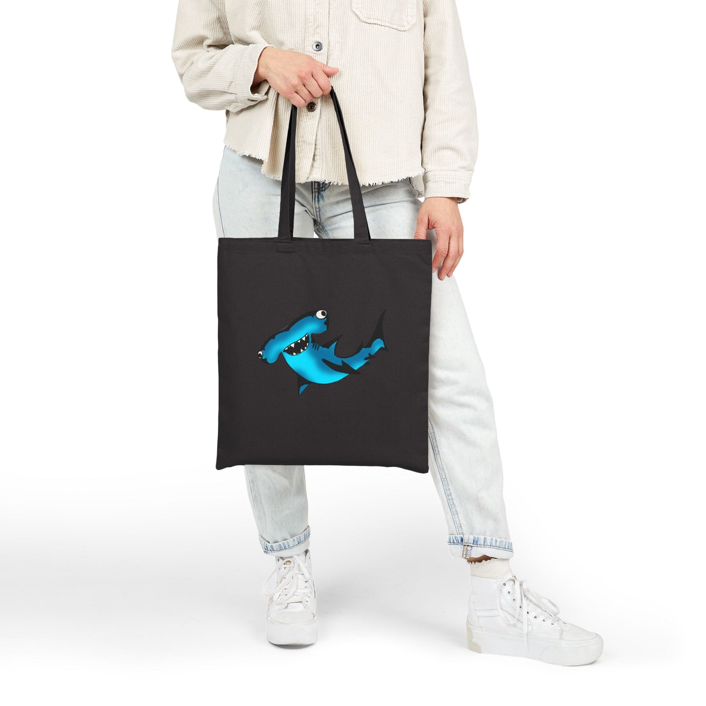 Harley Hammerhead Shark Canvas Tote Bag – Cute Ocean Animal Beach Market Bag