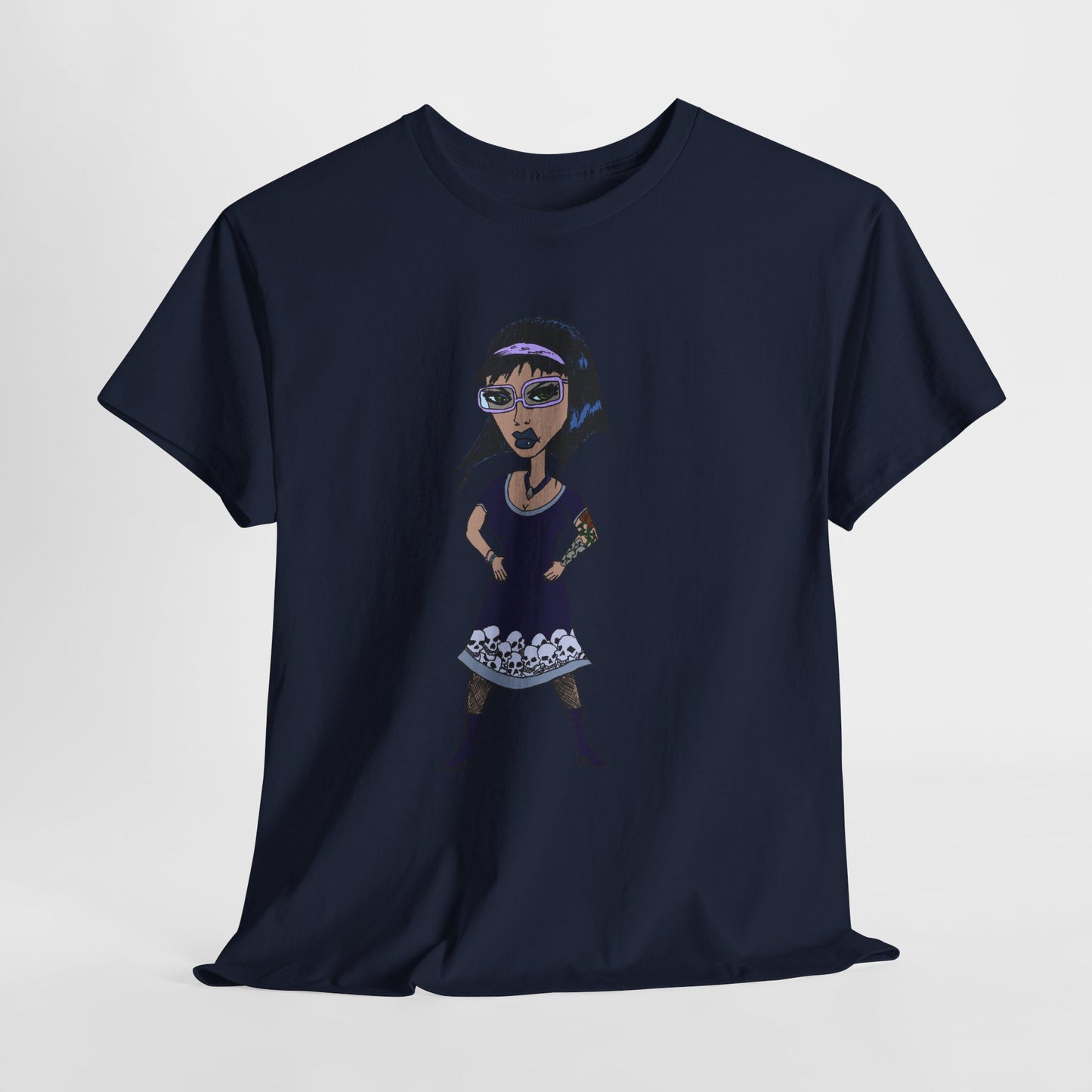 Gothic Doll T-Shirt — Retro Vampire Girl Graphic Tee