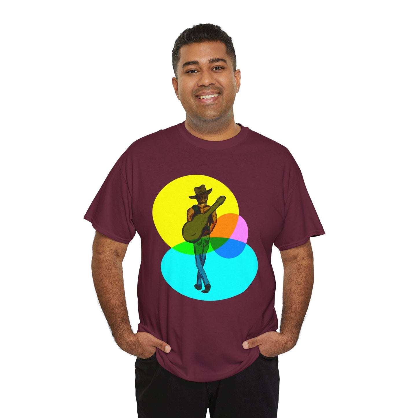 Cowboy Guitar Tee — Colorful Music T‑Shirt
