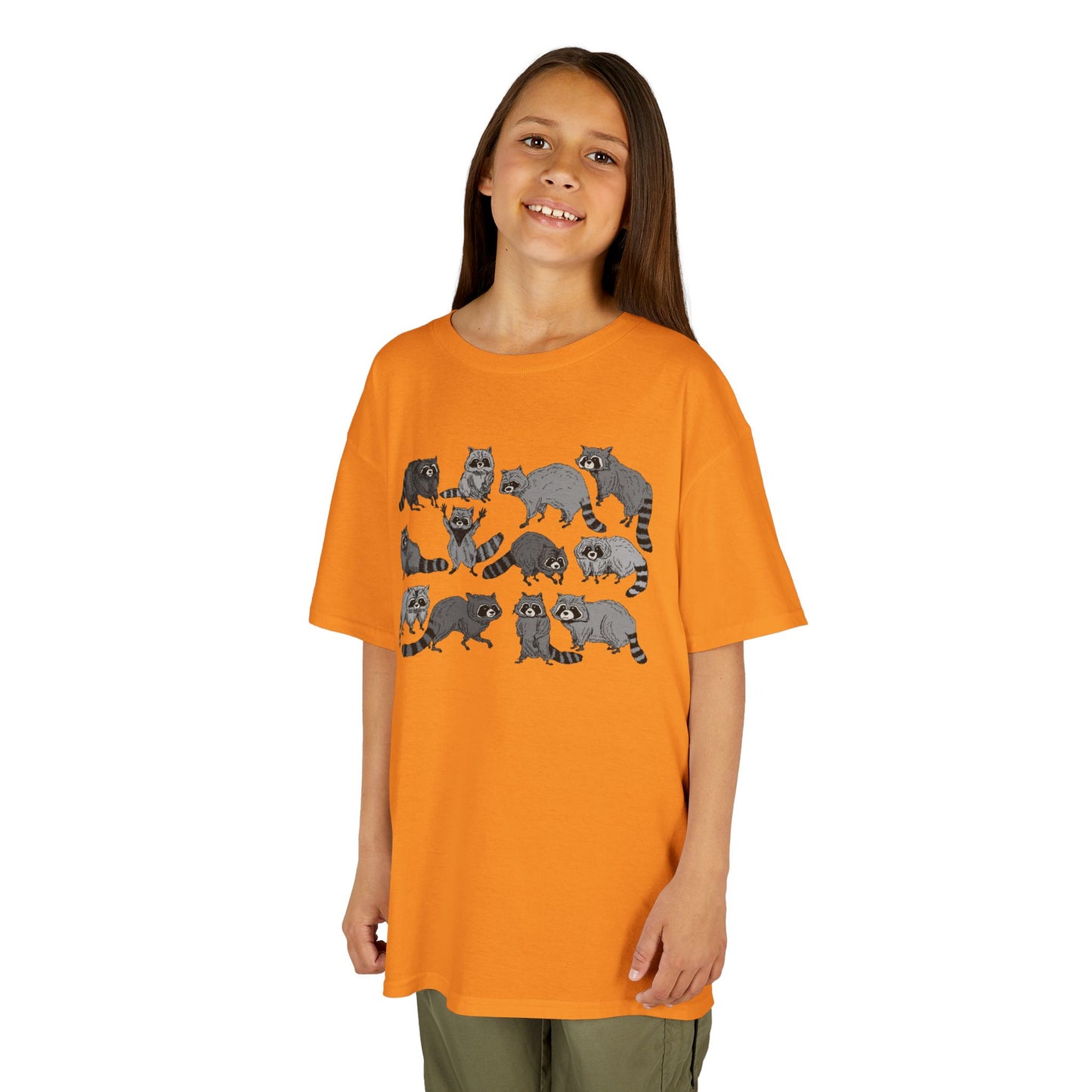 Cute Raccoons Pattern Kids Tee, Animal Lover Gift, Funny Raccoon Shirt, Children's Apparel, Birthday Outfit, Pet Lover Tee