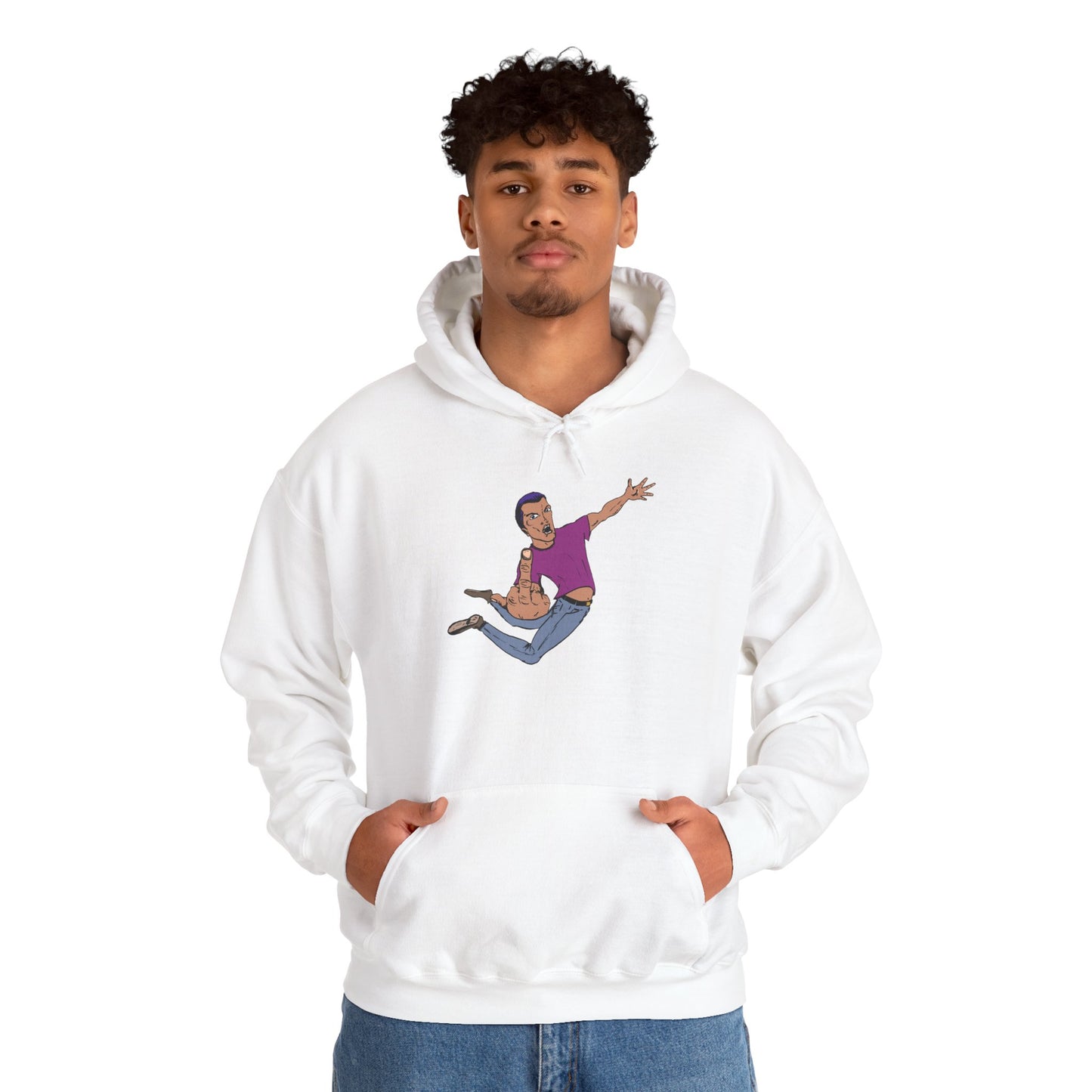 Funny Flying Eff Unisex Hooded Sweatshirt with Cartoon Design, Casual Hoodie, Gift for Friends, Birthday Gift, Loungewear