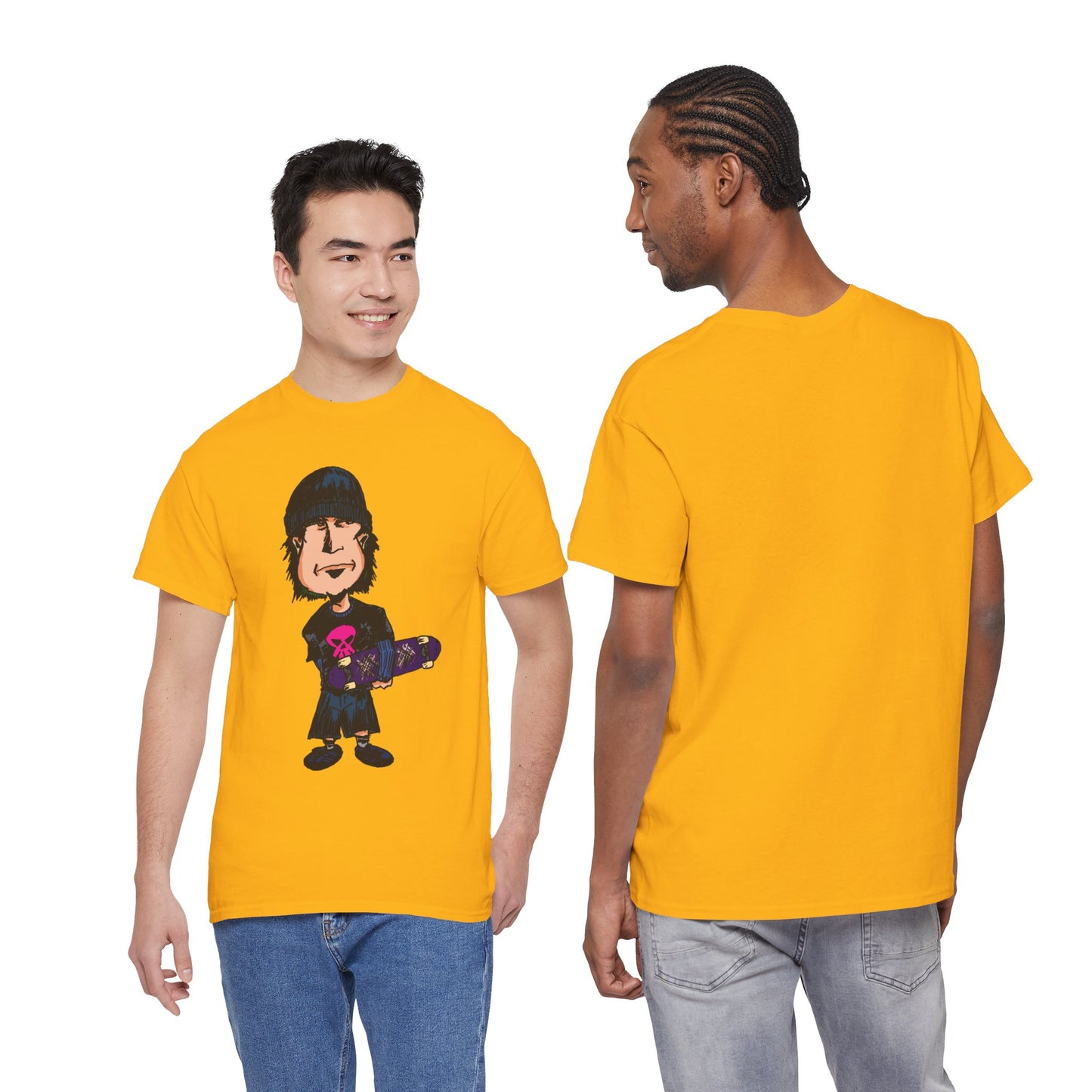 Rude Skater Dude - Skate Punk - Skater Kid Cartoon T‑Shirt — Cute Skateboarder Graphic Tee