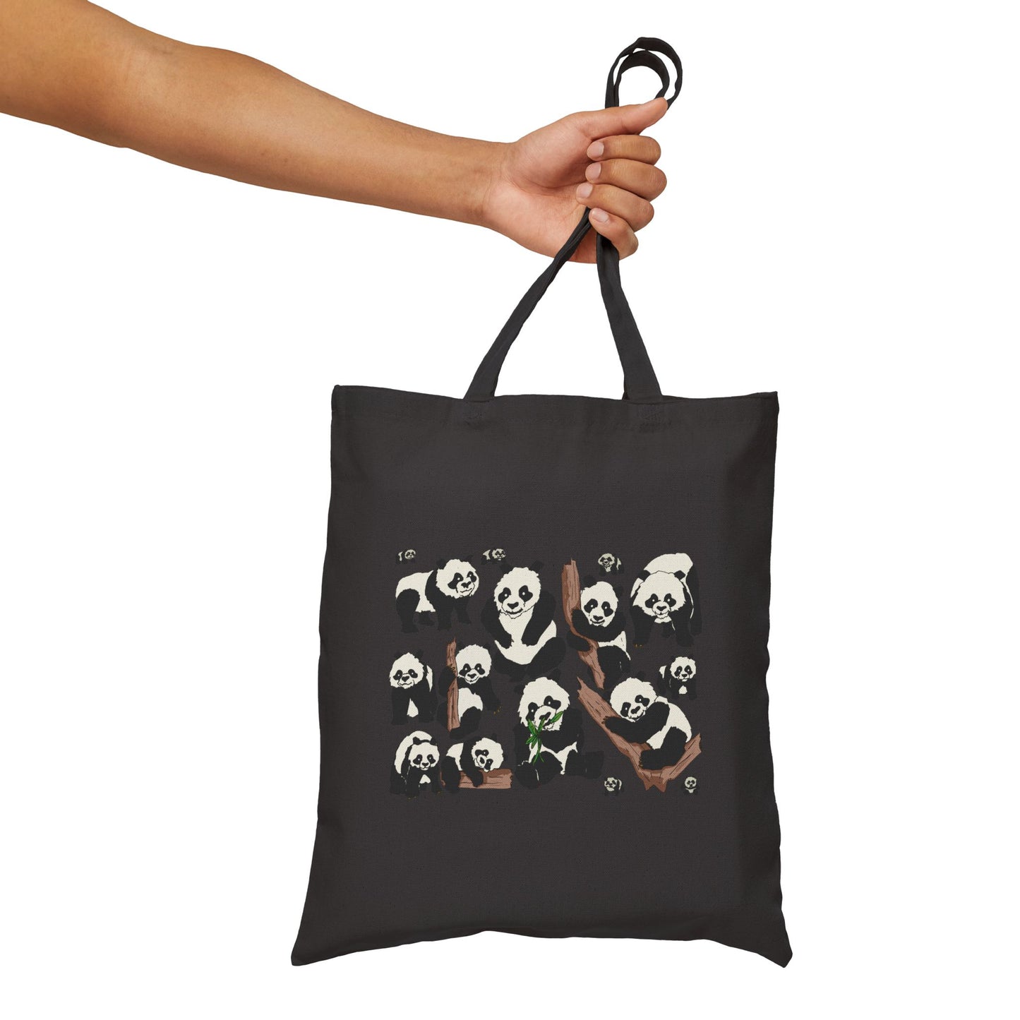 Panda Collage Cotton Canvas Tote Bag – Cute Eco-Friendly Grocery & Everyday Shopper
