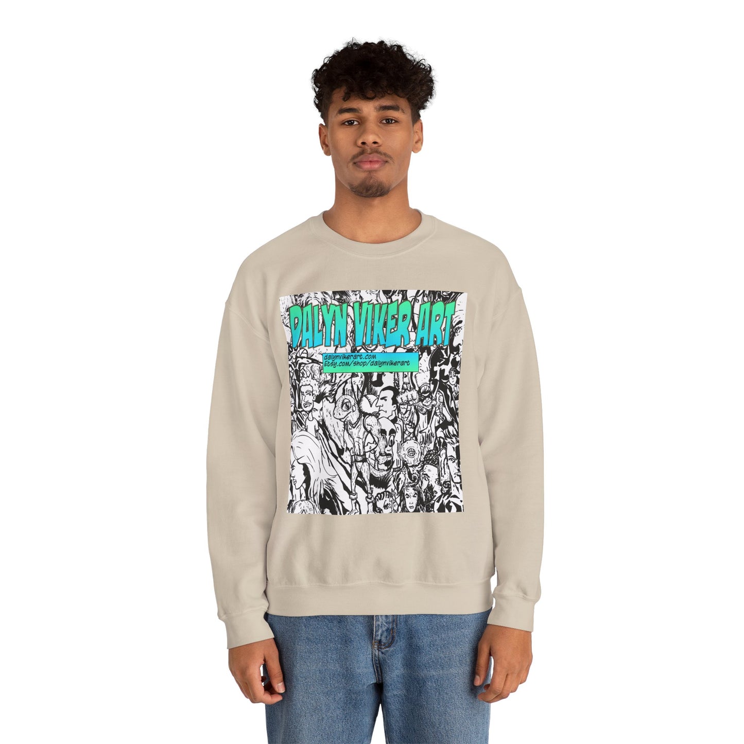 Graphic Art Crewneck Sweatshirt - Dalyan Viker Art Edition