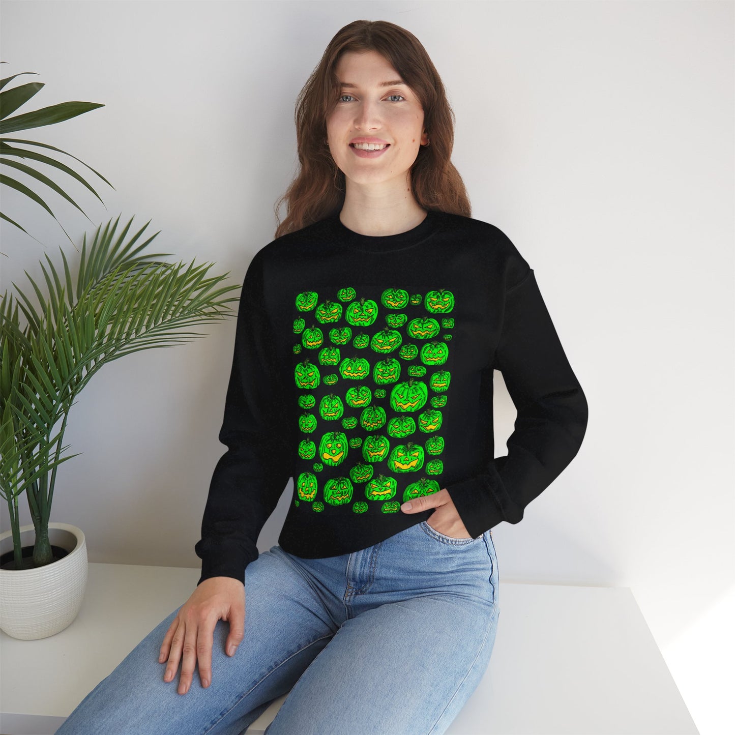 Halloween Pumpkin Crewneck Sweatshirt