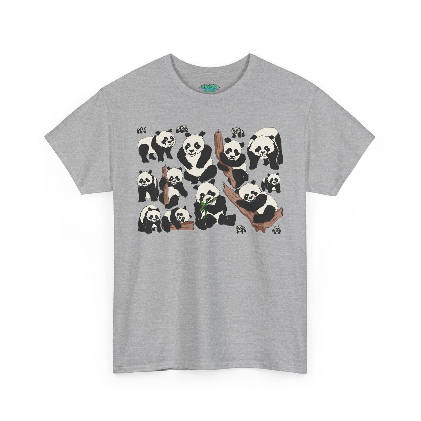 Cute Panda Design Unisex Heavy Cotton Tee | Animal Lover Gift, Casual Wear, Eco-Friendly Apparel, Nature Enthusiast Clothing