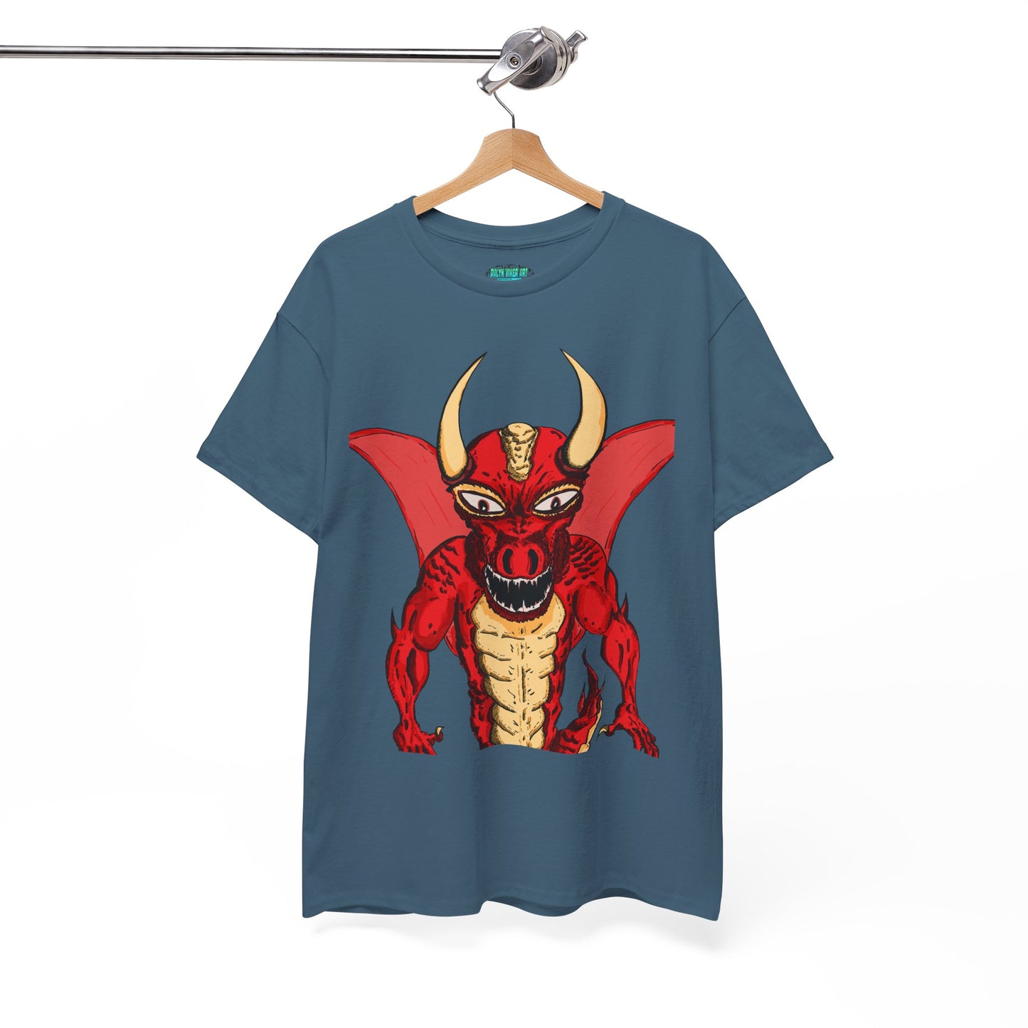 Bold Red Dragon Unisex Heavy Cotton Tee | Graphic Shirt for Anime Fans, Party Wear, Casual Outfit, Gift for Him/Her