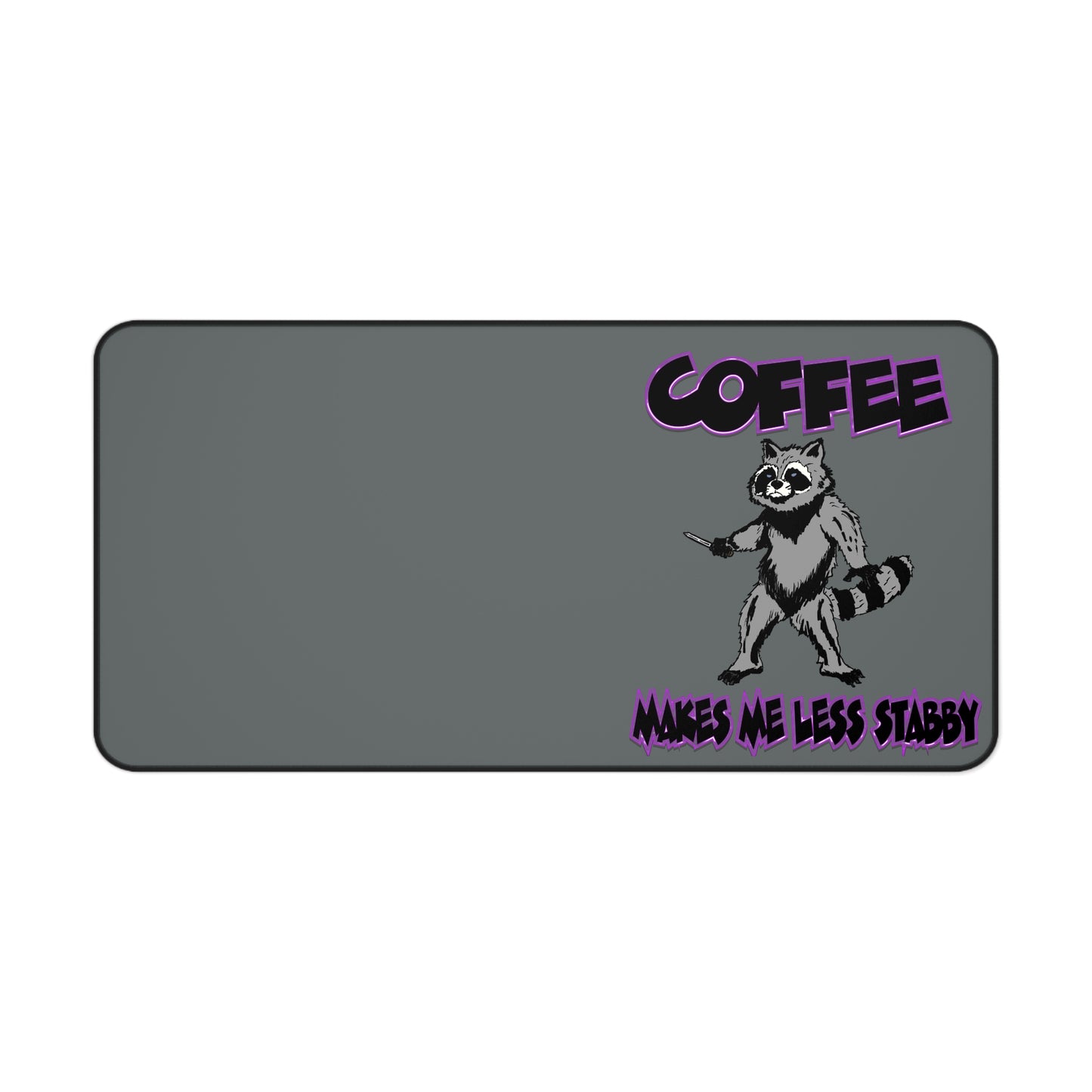 Coffee-Themed Desk Mat - Cute Raccoon Design, Funny Office Decor, Gift for Coffee Lovers, Home Office Accessory, Cute Workstation Mat